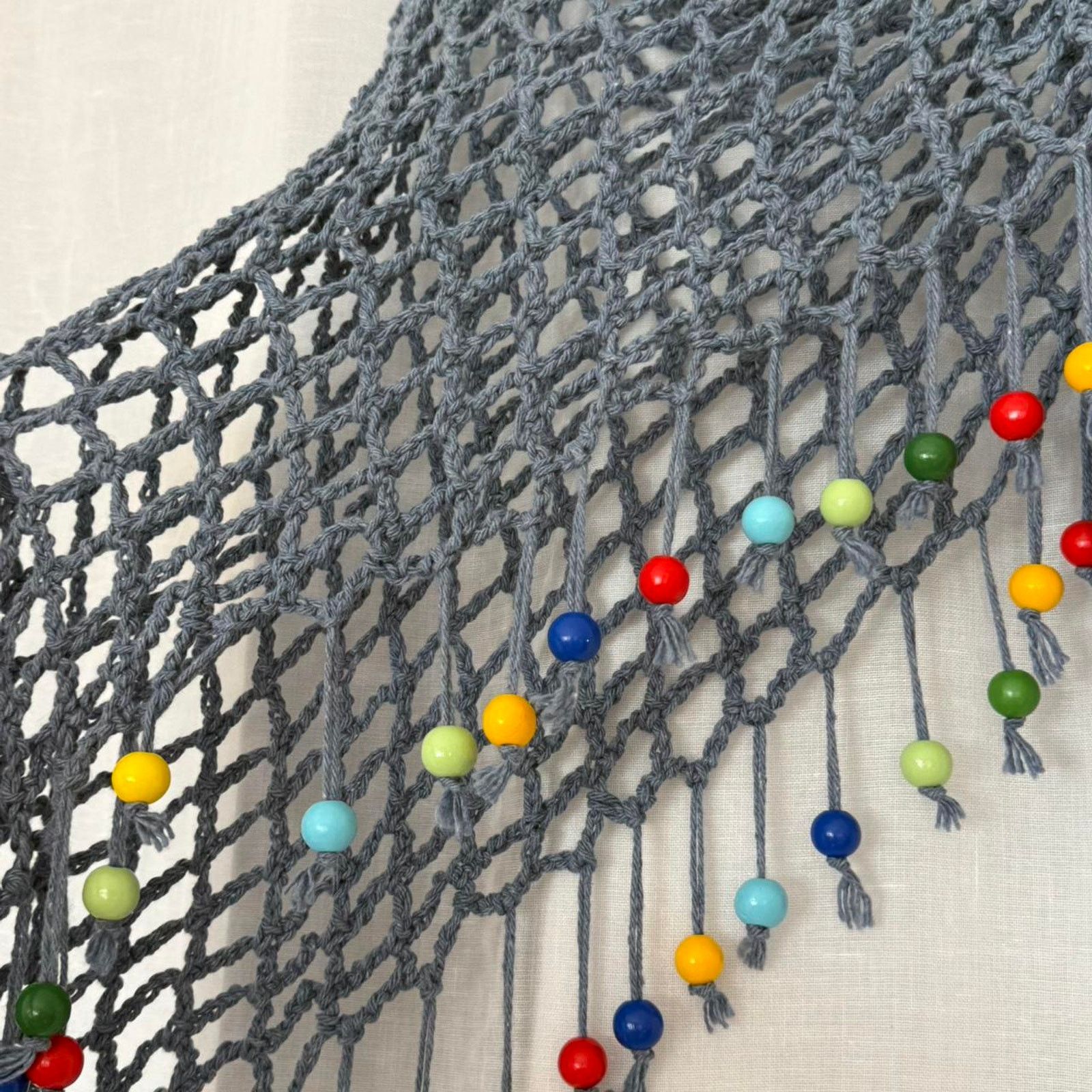 Handmade handmade crochet beaded mesh hip scarf wrap Size ONE SIZE - 6 Thumbnail