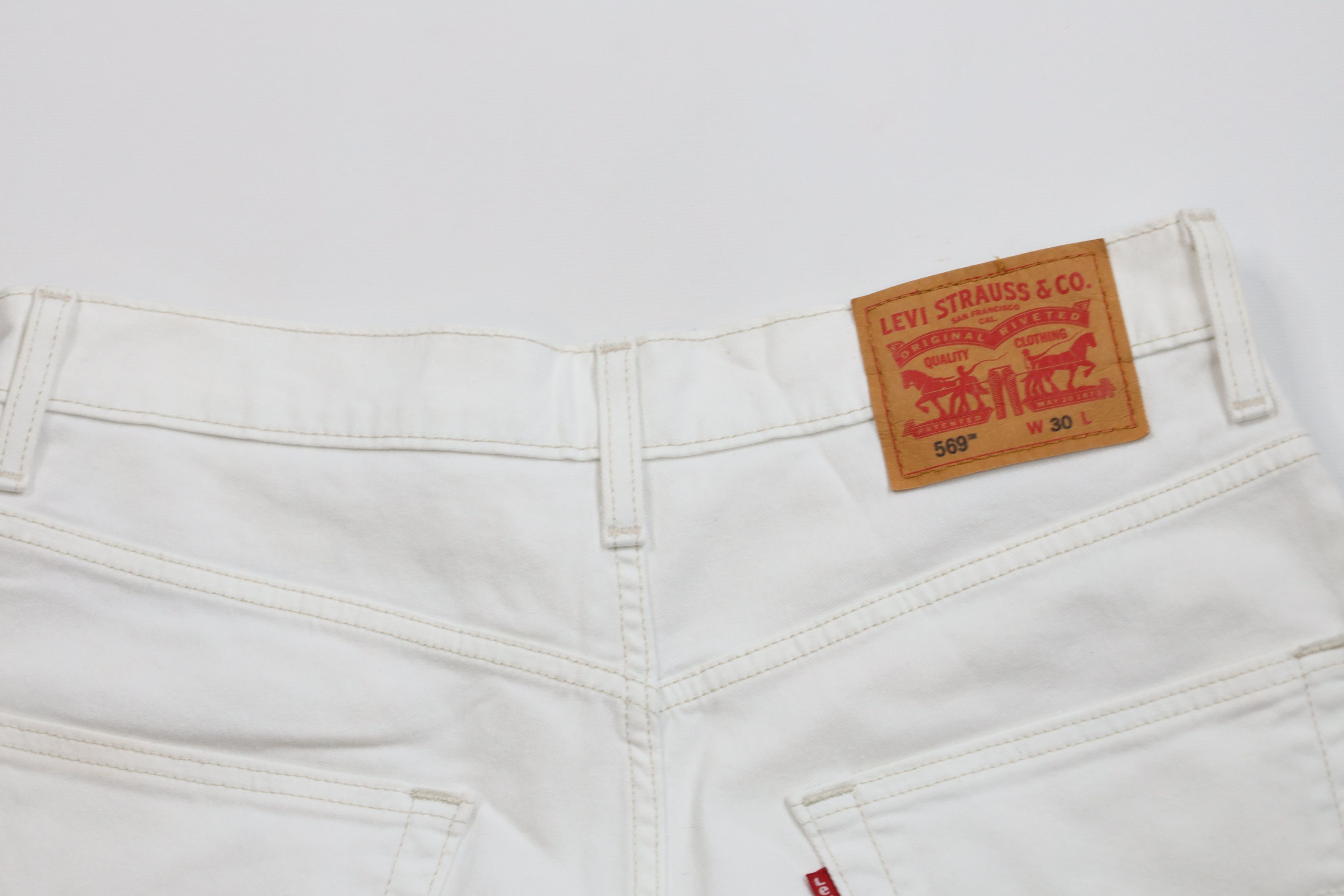 Levi's × Vintage Vintage Y2K Levis 569 Fit Denim Jean Shorts Jorts White Size US 30 / EU 46 - 11 Thumbnail