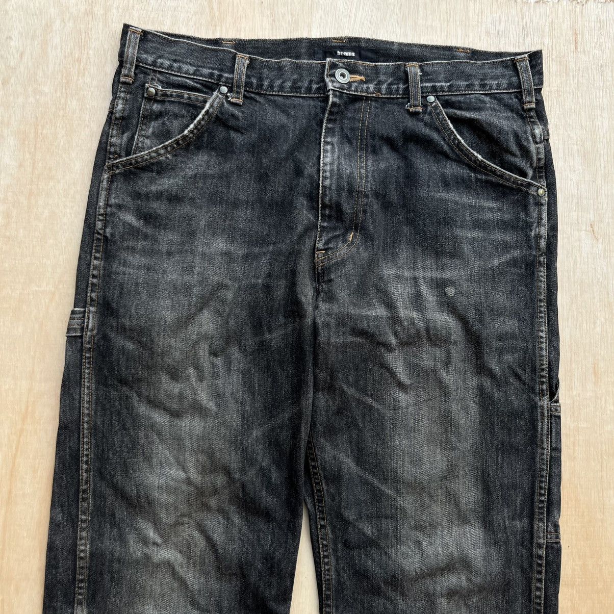 Beams Plus BEAMS CARPENTER DENIM JAPANESE BRAND BLACK WASHED VINTAGE Size US 34 / EU 50 - 8 Thumbnail