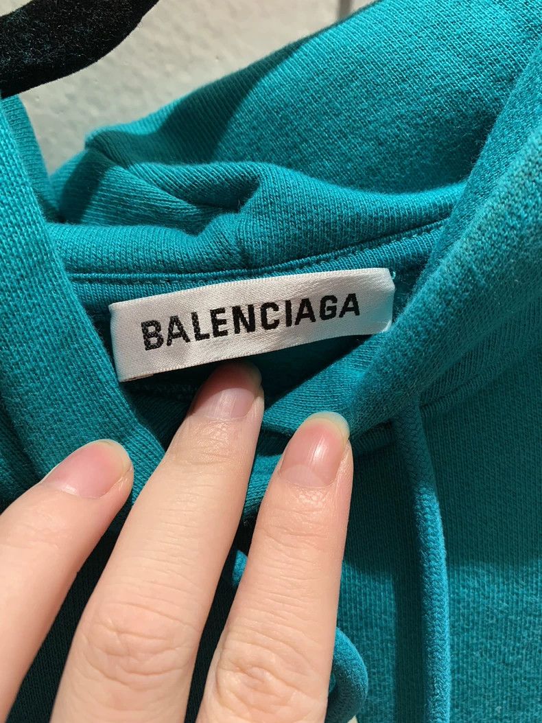 Balenciaga Balenciaga New Peacock Blue Embroidered Hoodie with Tags Size US S / EU 44-46 / 1 - 2 Thumbnail