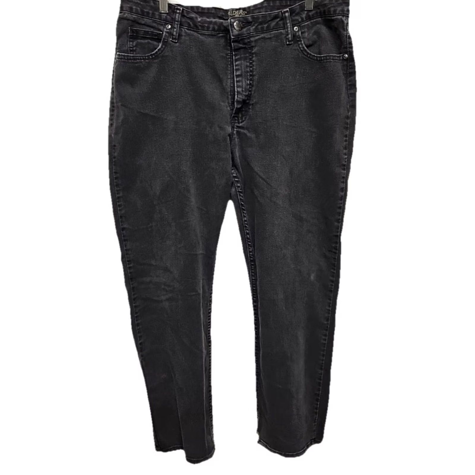 Lee Lee Riders Women’s Dark Gray Stretch Denim Jeans 18M Regular/18M Straight 28in Inseam Size 40" / US 18 - 2 Thumbnail