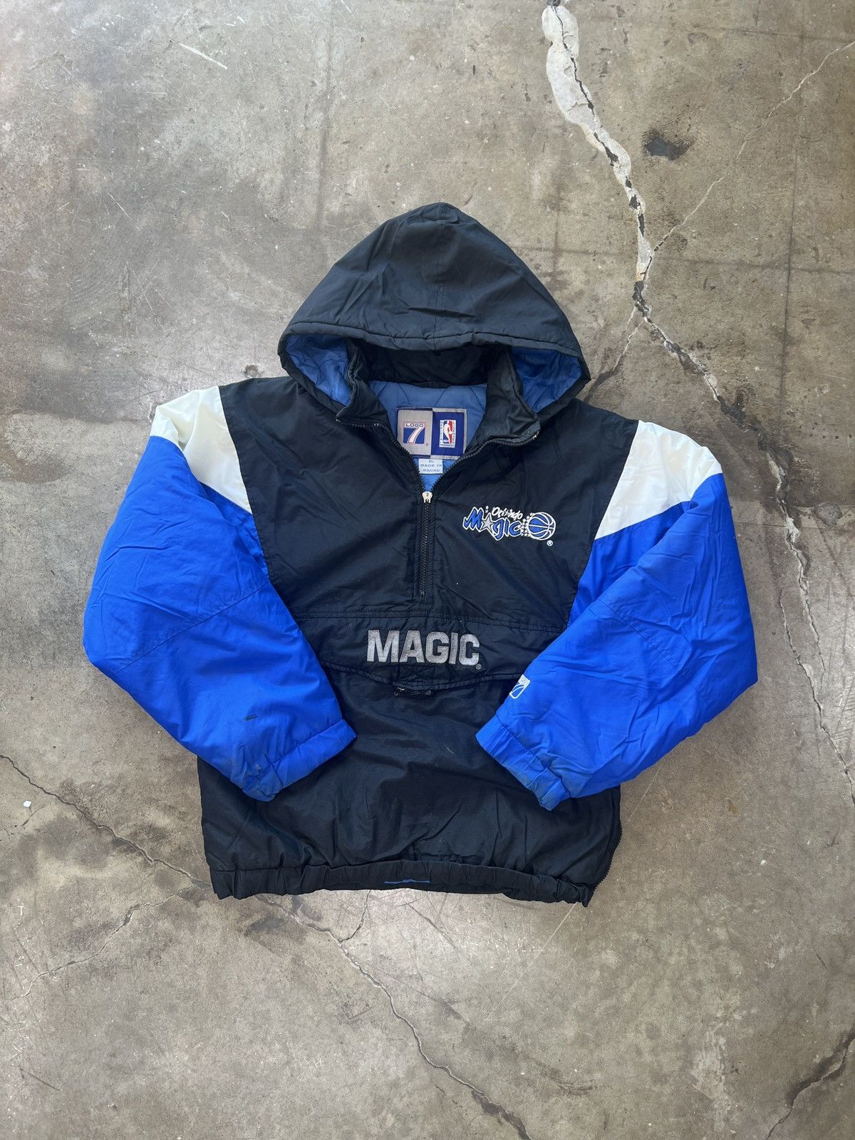 NBA × Vintage Vintage 90s Orlando Magic Logo 7 Quater Zip Up Jacket XL Size US XL / EU 56 / 4 - 2 Thumbnail