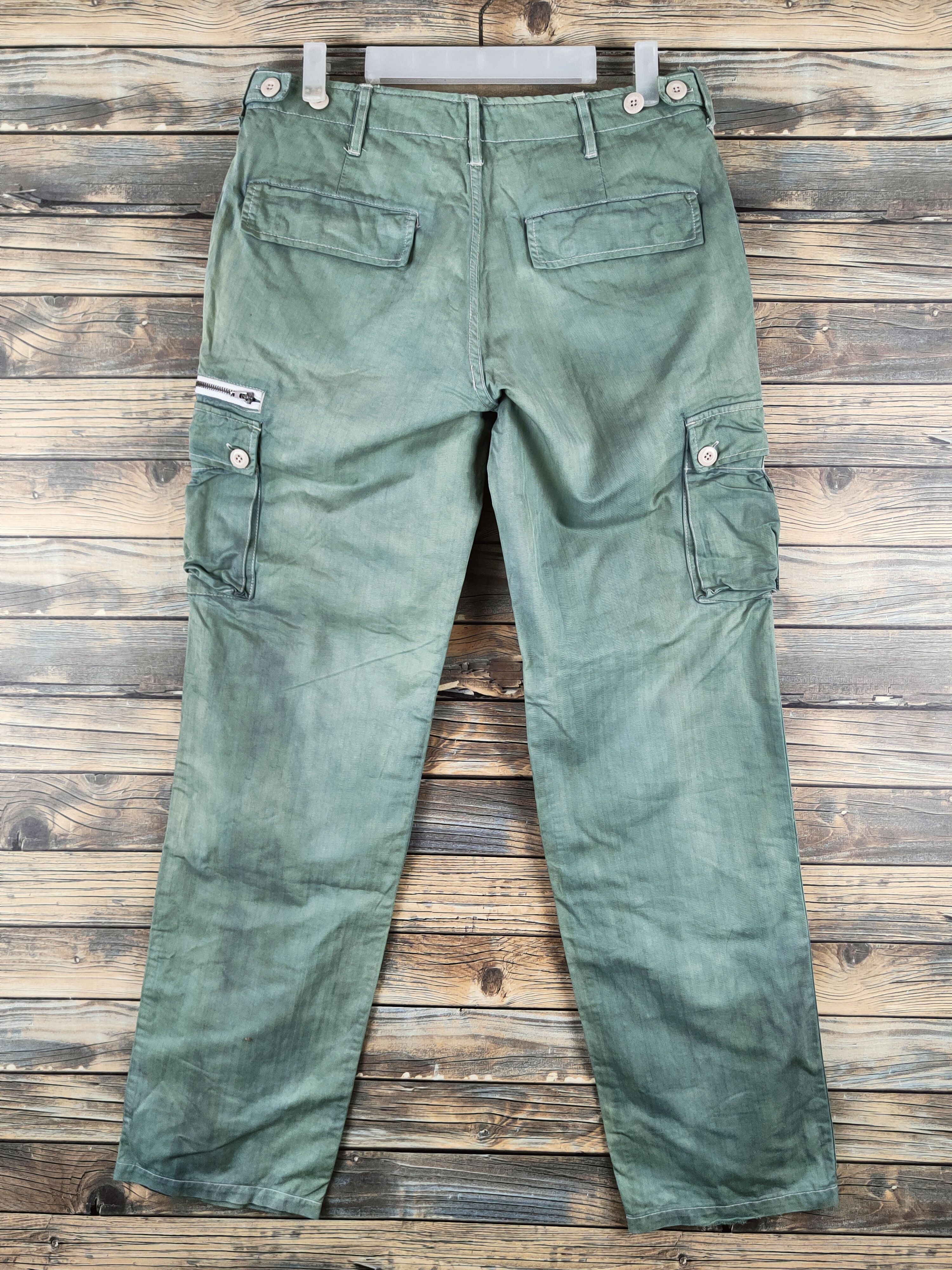Japanese Brand DL Genuine Comfort Green Faded Cargo Pants #46-374 Size US 30 / EU 46 - 7 Thumbnail