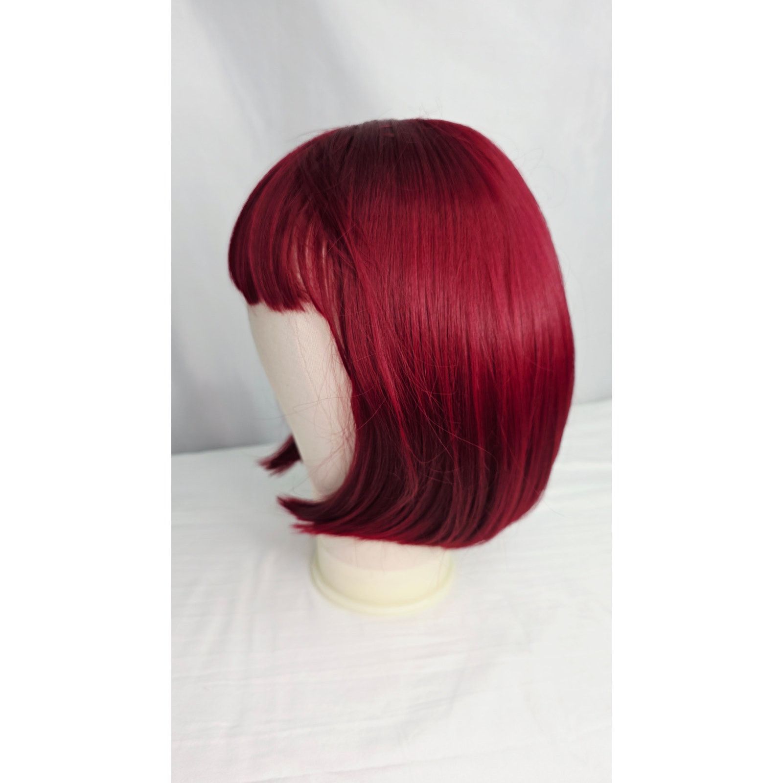 Other Burgundy Bob Wig With Bangs Short Straight Heat Resistant Size ONE SIZE - 5 Thumbnail