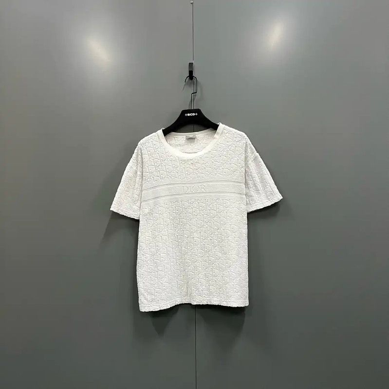 Dior Summer White Cotton Logo T-Shirt for Men 0089
