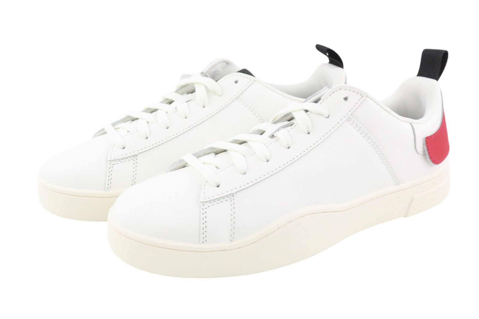 Diesel S-CLEVER LOW LACE EU44.5 White Red Leather 41561 Size US 11.5 / EU 44-45 - 2 Thumbnail