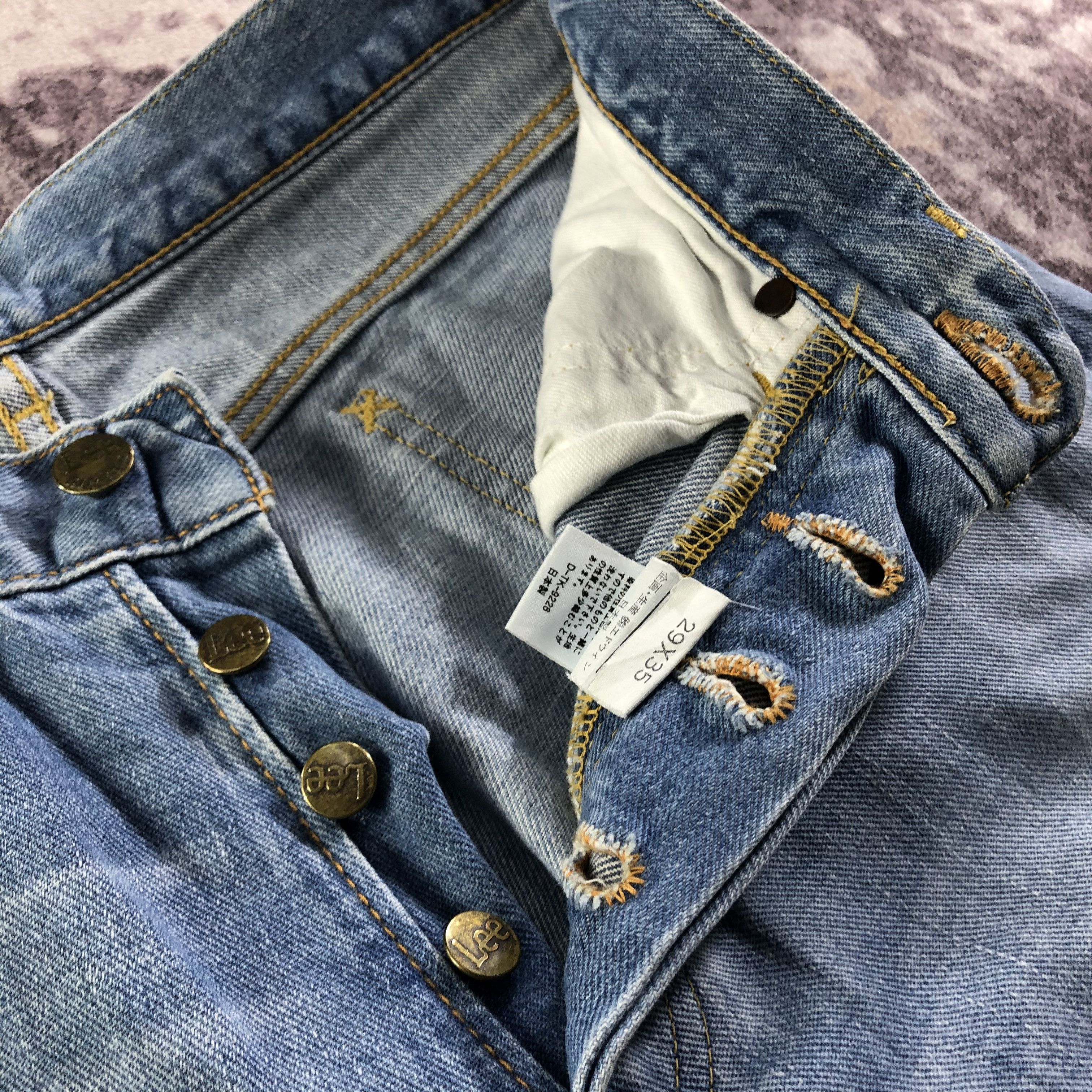 Lee × Vintage Vintage Blue Wash Lee Selvedge Jeans-JM3675 Size 29" - 7 Thumbnail