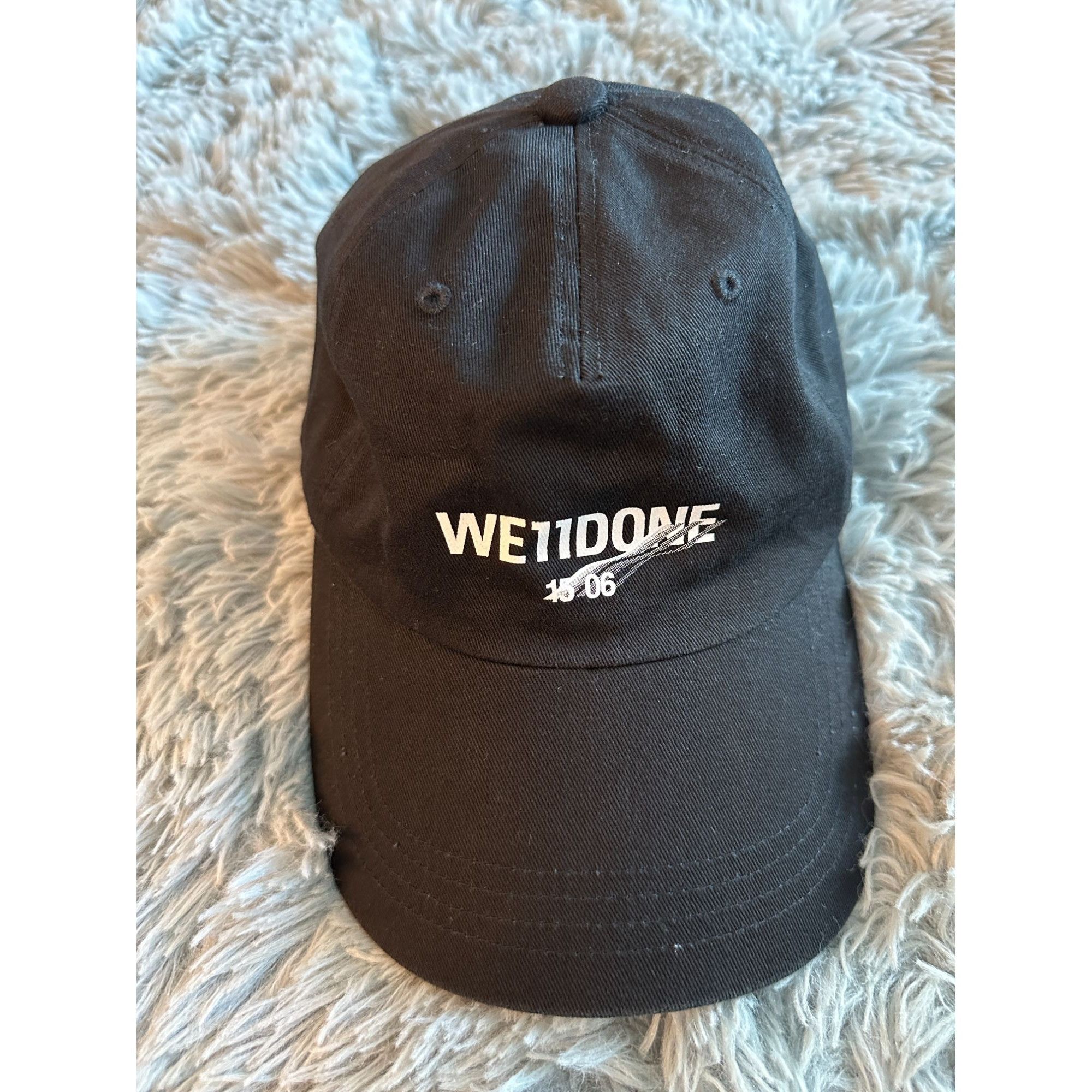 WE11DONE We11done Black Baseball Cap Adjustable Strapback Hat Size ONE SIZE - 1 Thumbnail