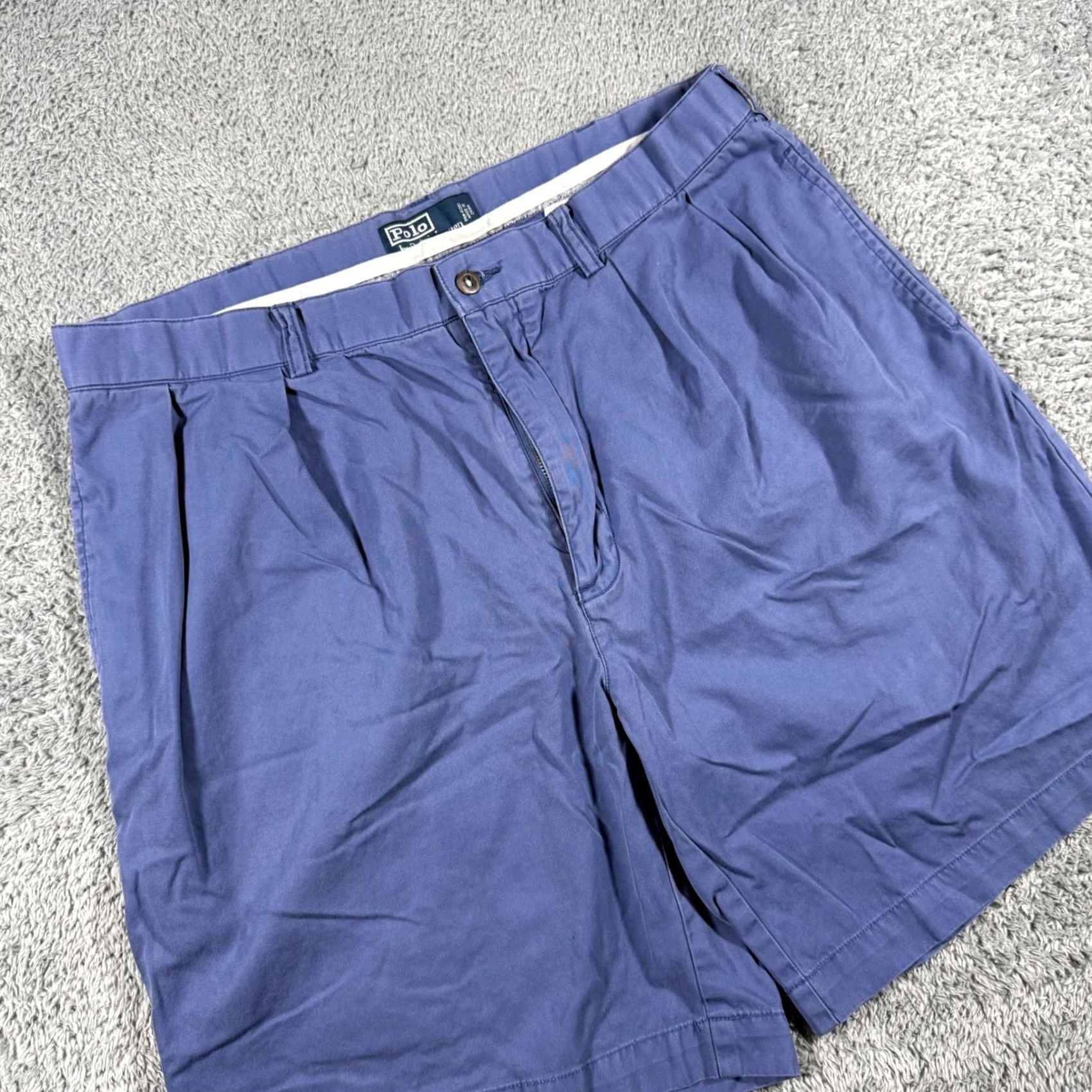 Polo Ralph Lauren VINTAGE Polo Ralph Lauren Mens Shorts 38 Blue Double Pleated Chino Size US M / EU 48-50 / 2 - 2 Thumbnail