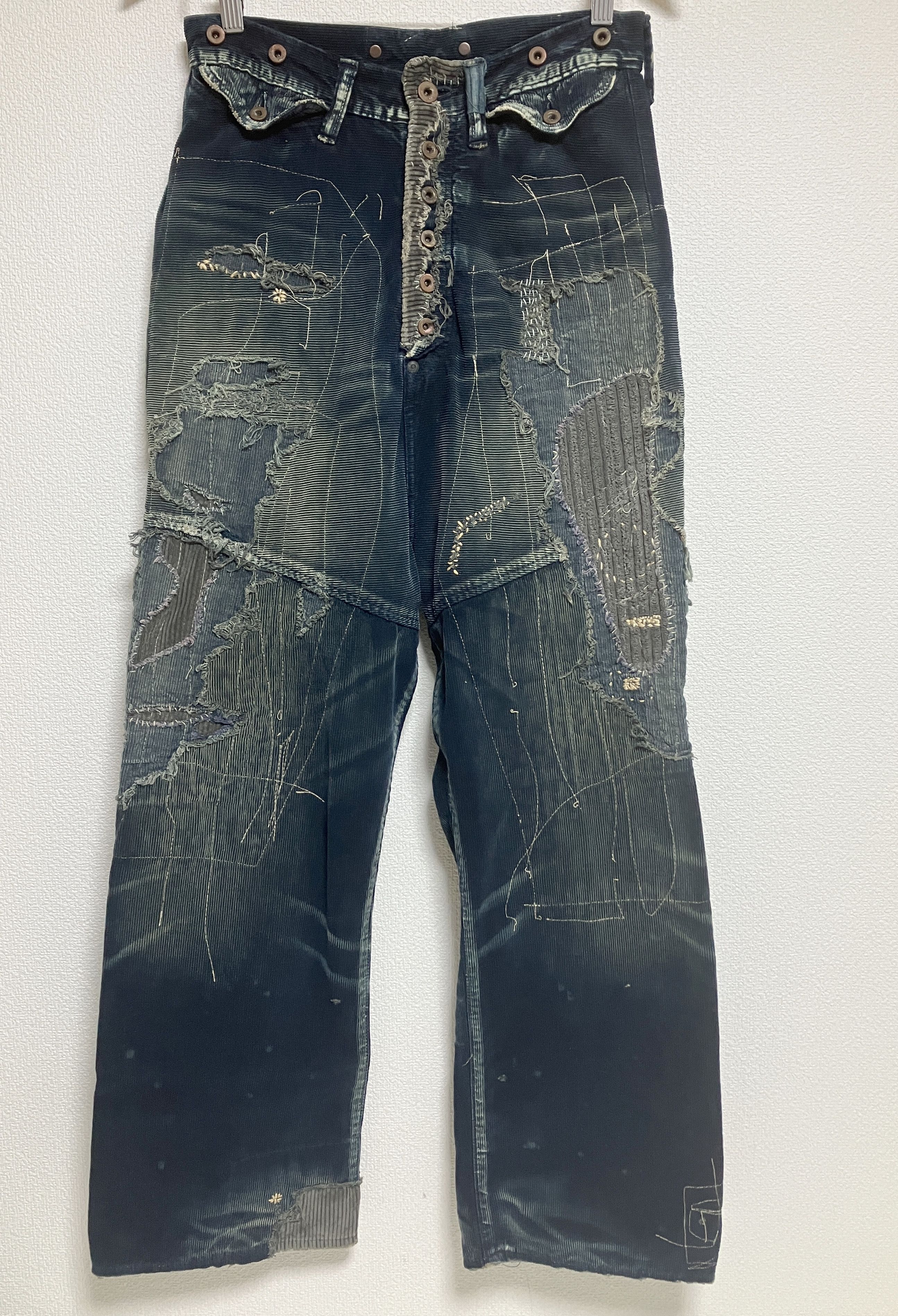 Kapital KAPITAL kountry indigo corduroy BORO pants distressed 31 new Size US 31 - 1 Thumbnail