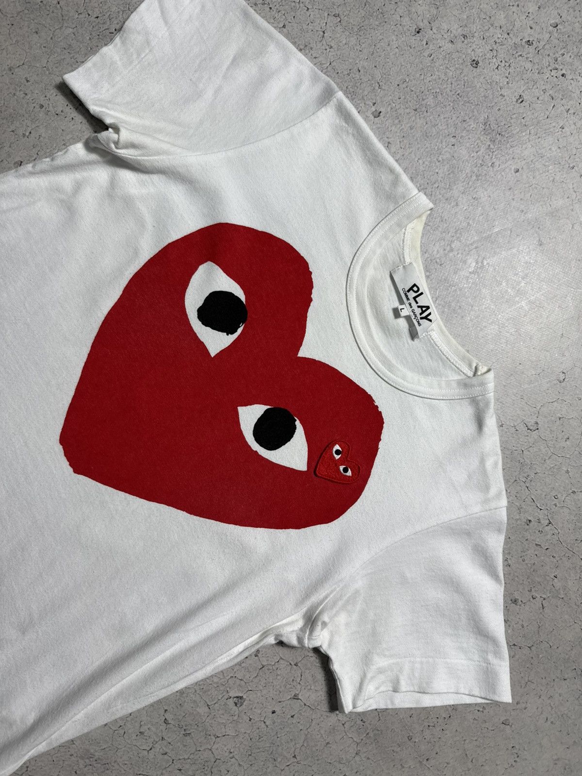 Comme des Garcons PLAY Play Comme des Garcons Love Big Logo White T-Shirt CDG Size L / US 10 / IT 46 - 4 Thumbnail
