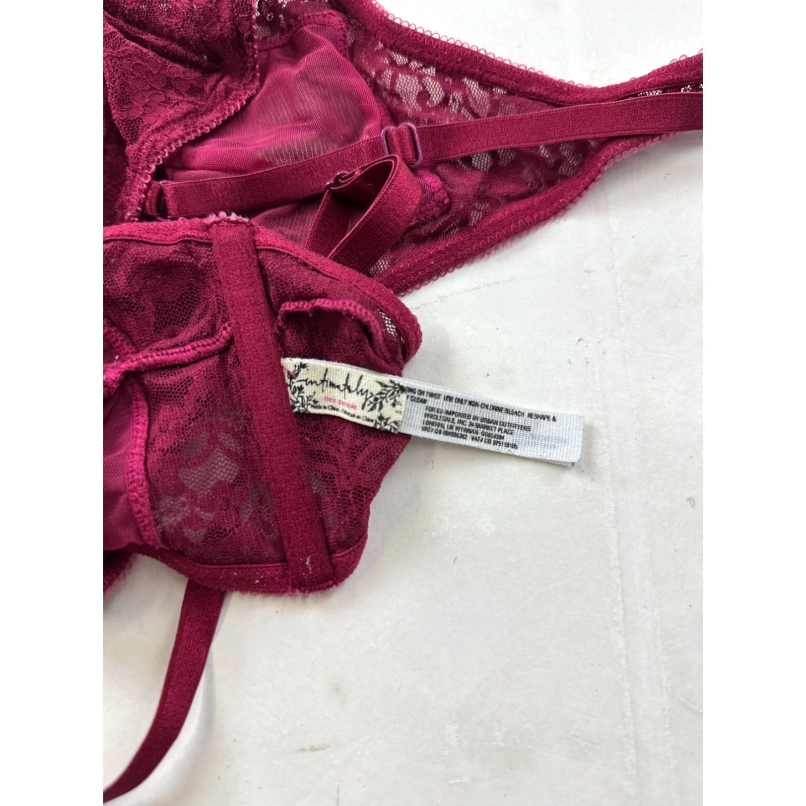 Free People Free People Bralette Women Small Red Lace Wireless Adjustable Strap Classic Size ONE SIZE - 3 Thumbnail