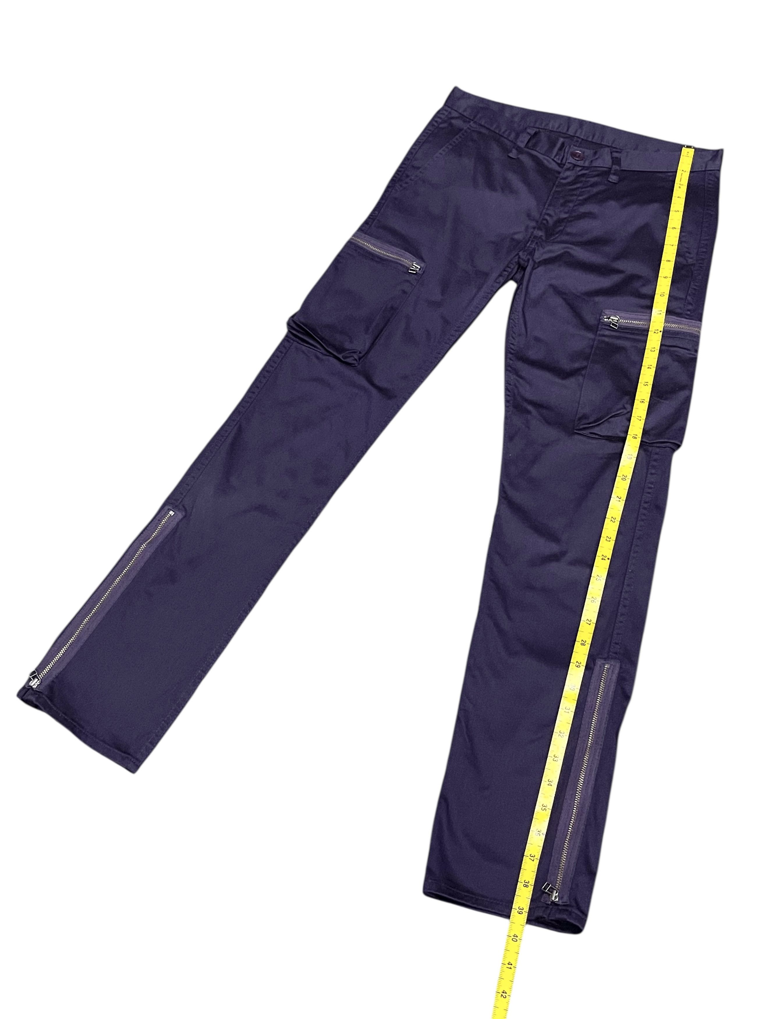 Ships Jet Blue Slim Fit Cargo Zipper Leg Flared🔥Hysteric Glamour Style💥 Size US 28 / EU 44 - 6 Thumbnail
