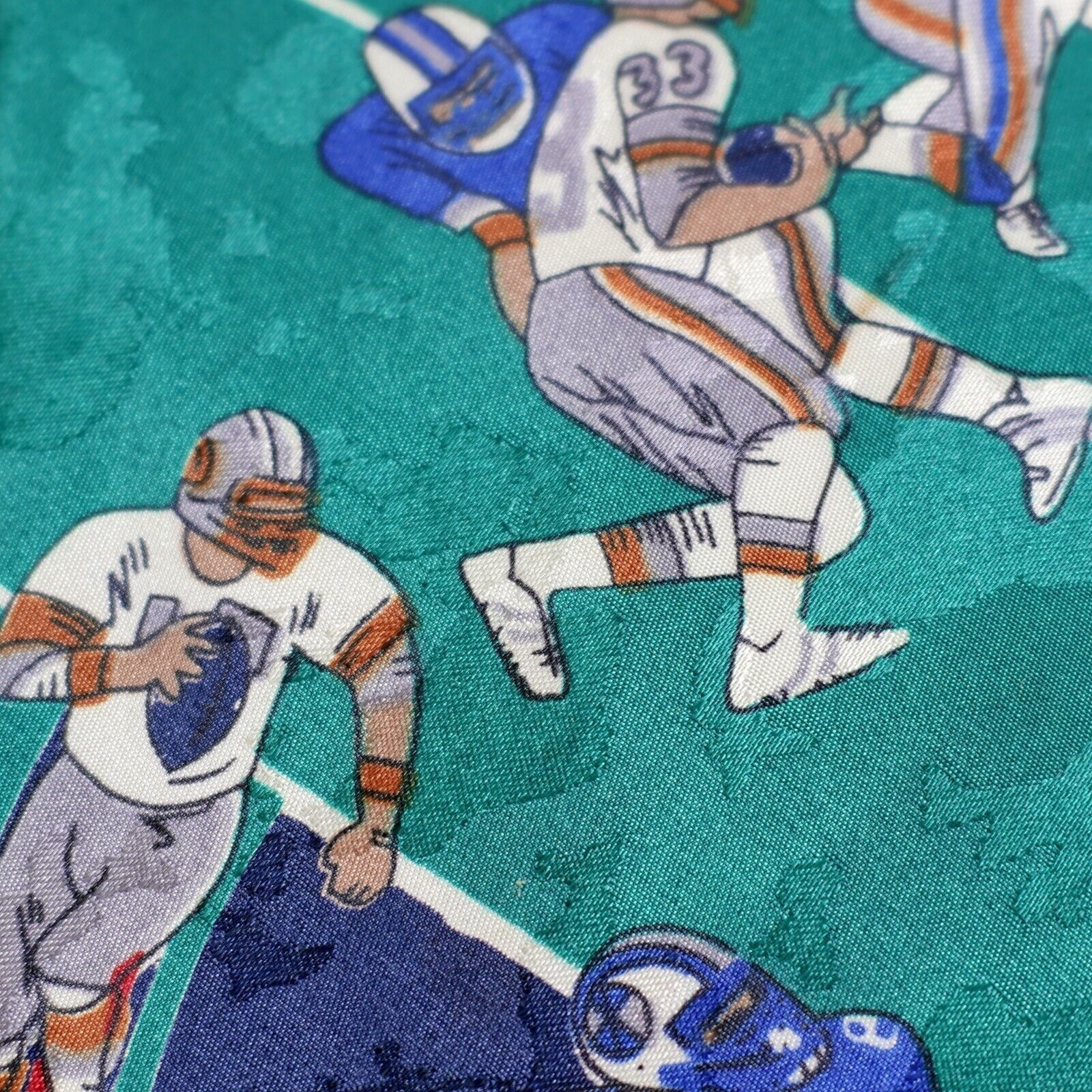 Designer American Sports Football Jacquard Print Green Blue Red Short Size ONE SIZE - 2 Thumbnail