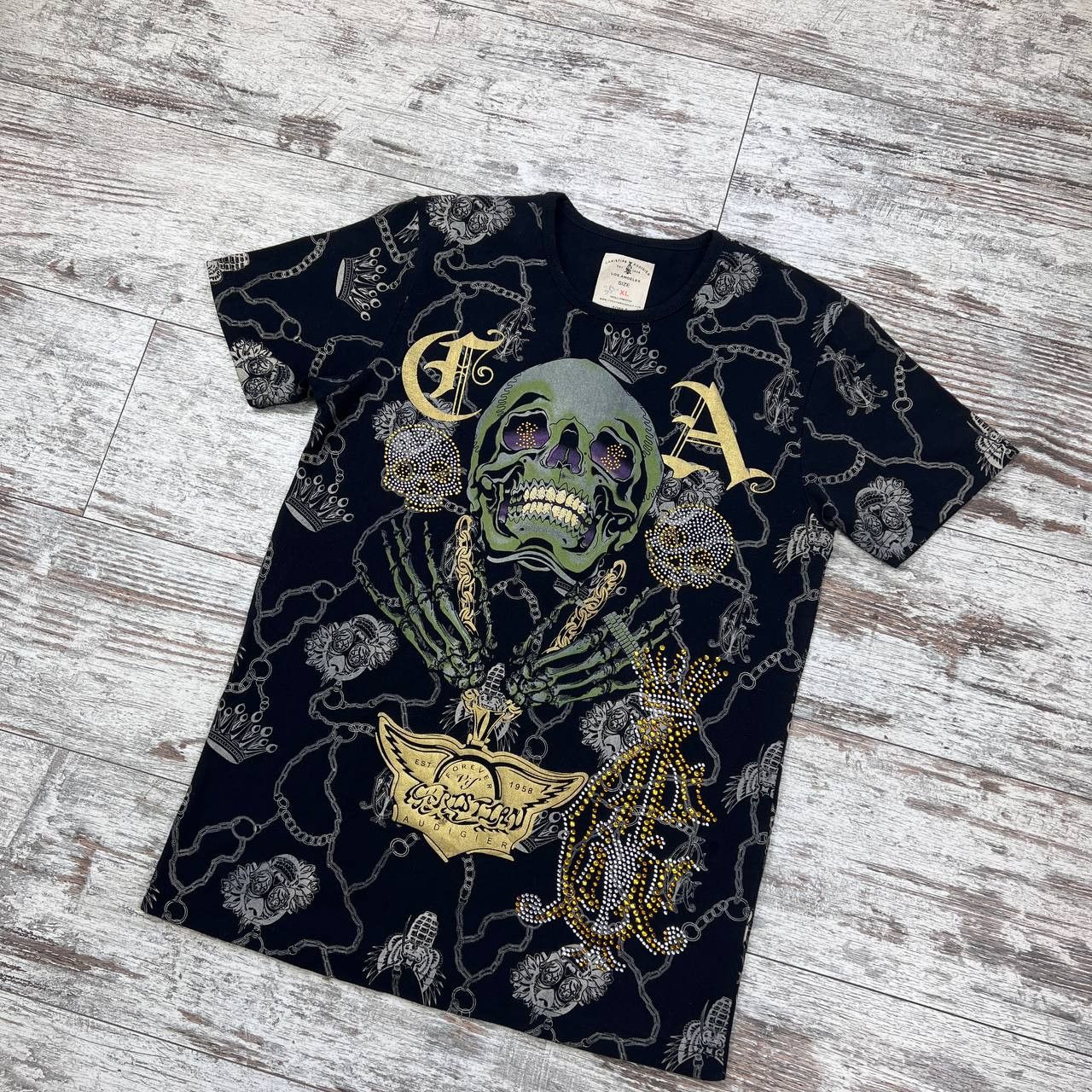 Christian Audigier × Ed Hardy Cristian Audigier Los Angeles T-Shirt Multicolor Size XL Size US XL / EU 56 / 4 - 4 Thumbnail