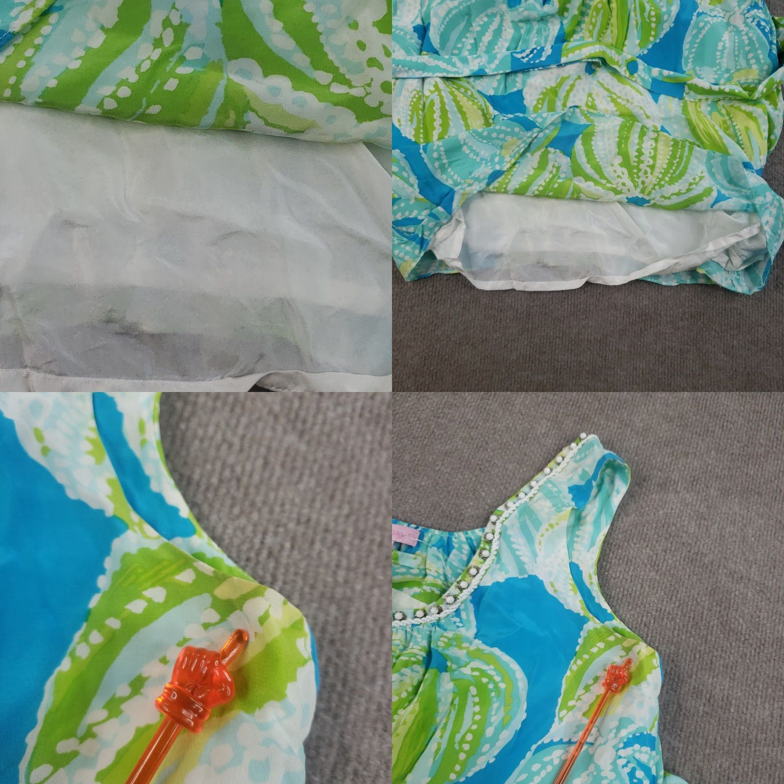 Lilly Pulitzer VINTAGE Lilly Pulitzer Tank Womens Size 8 Blue Belted Silk Geometric Size M / US 6-8 / IT 42-44 - 8 Thumbnail