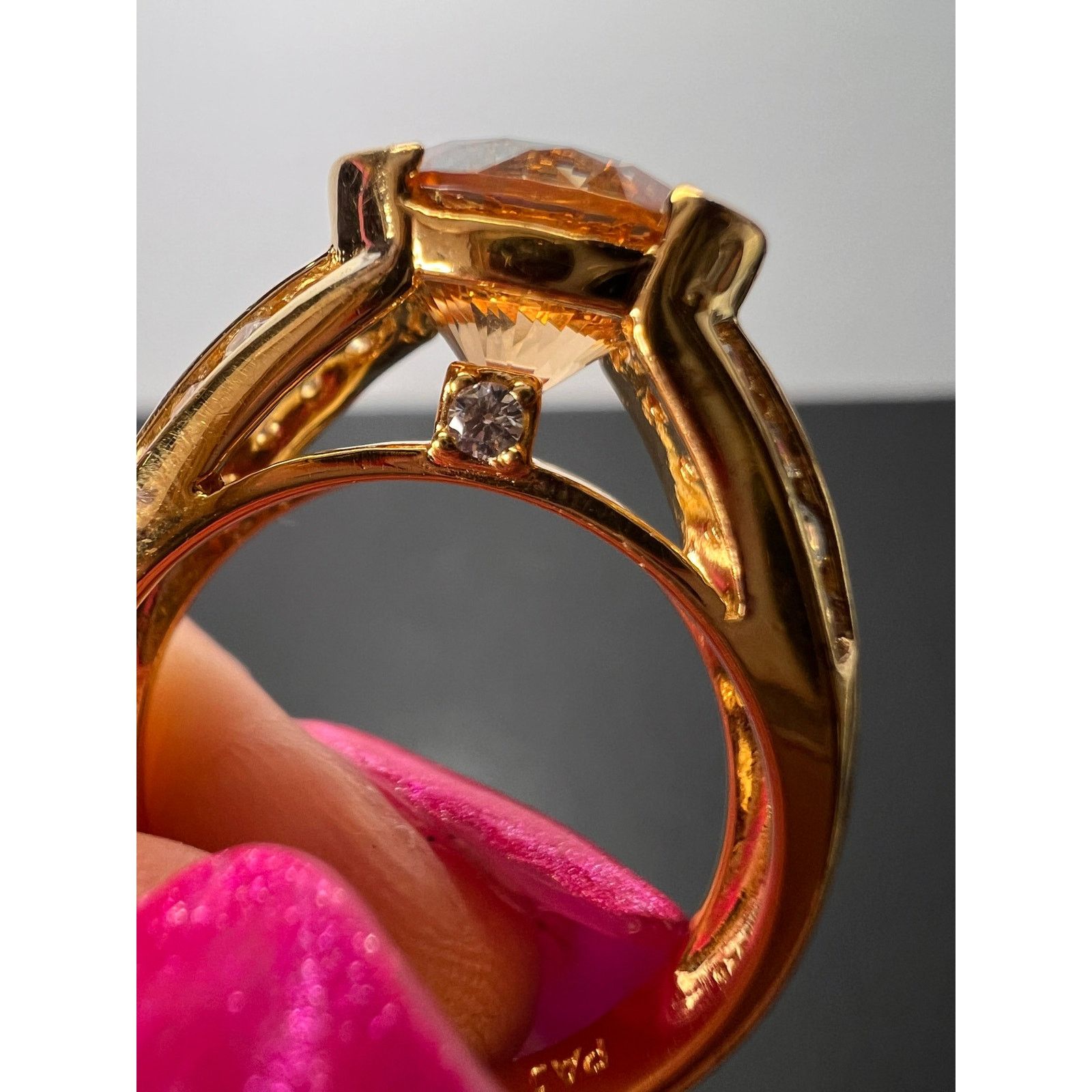 Other Champagne and white CZ gold over sterling ring size 8 Size ONE SIZE - 9 Thumbnail
