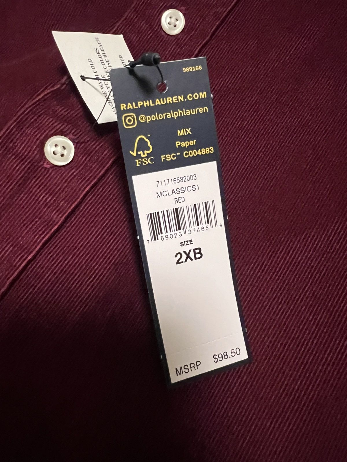 Polo Ralph Lauren New Ralph Lauren Shirt Red Button Down 2XB Big&Tall Size US XXL / EU 58 / 5 - 2 Thumbnail