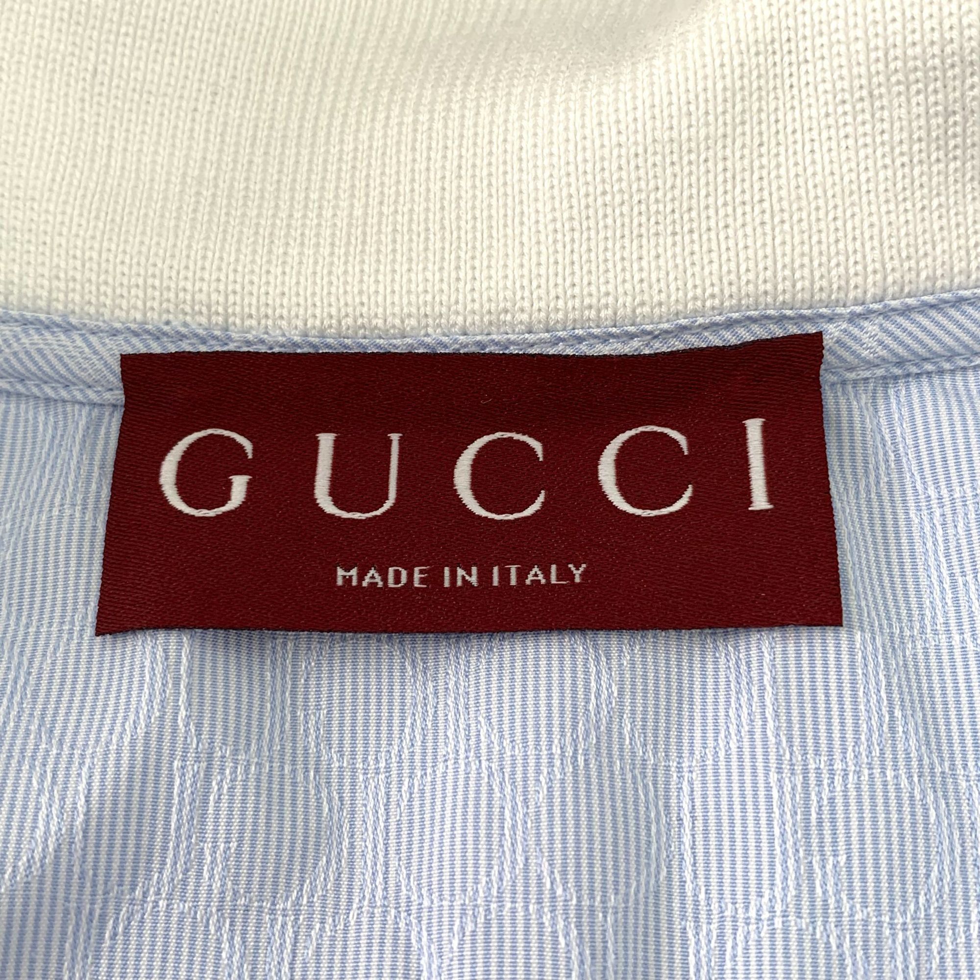 Gucci Gucci Light Blue Logo Jacquard Cotton Drawstring Short-Sleev Size XS / US 0-2 / IT 36-38 - 5 Thumbnail