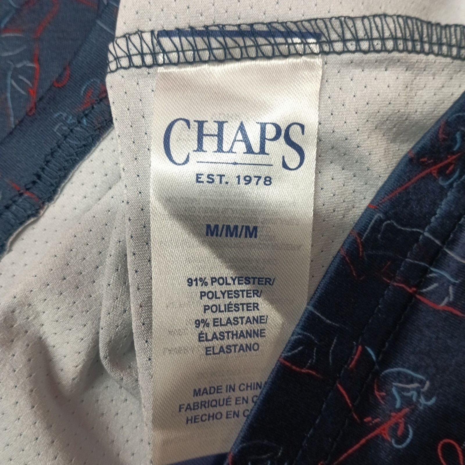 Chaps Chaps Golf Polo Shirt Men's M Blue Breathable 4-Way Stretch Size US M / EU 48-50 / 2 - 7 Thumbnail