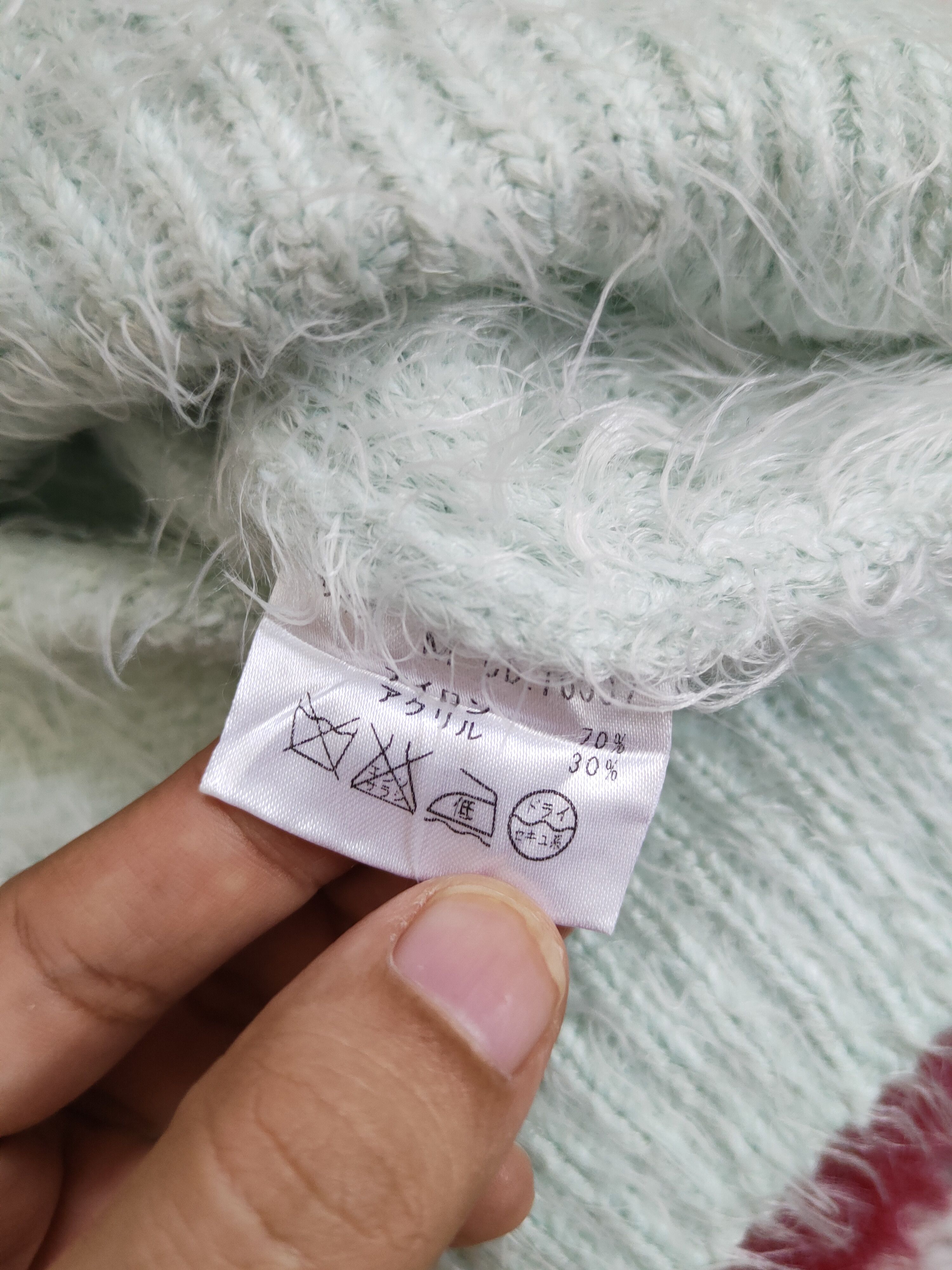 Japanese Brand × Vintage Ingni Mint Green Shag Shaggy Fur Mohair Knitwear #S2082 Size XS / US 0-2 / IT 36-38 - 12 Thumbnail
