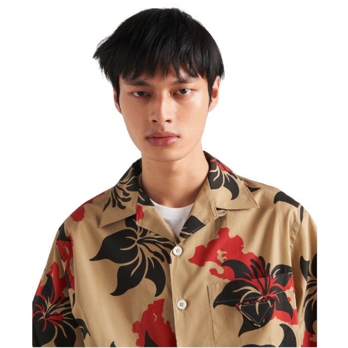 Prada o1bcso1str1025 Popeline Ibiscus Shirt in Multicolor Size US S / EU 44-46 / 1 - 3 Thumbnail