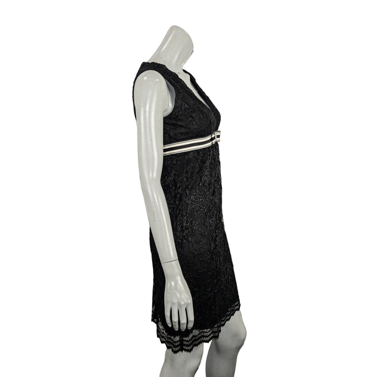 Anna Sui ANNA SUI V-neck Lace Empire Waist Dress Sleeveless Black Size S / US 4 / IT 40 - 5 Thumbnail