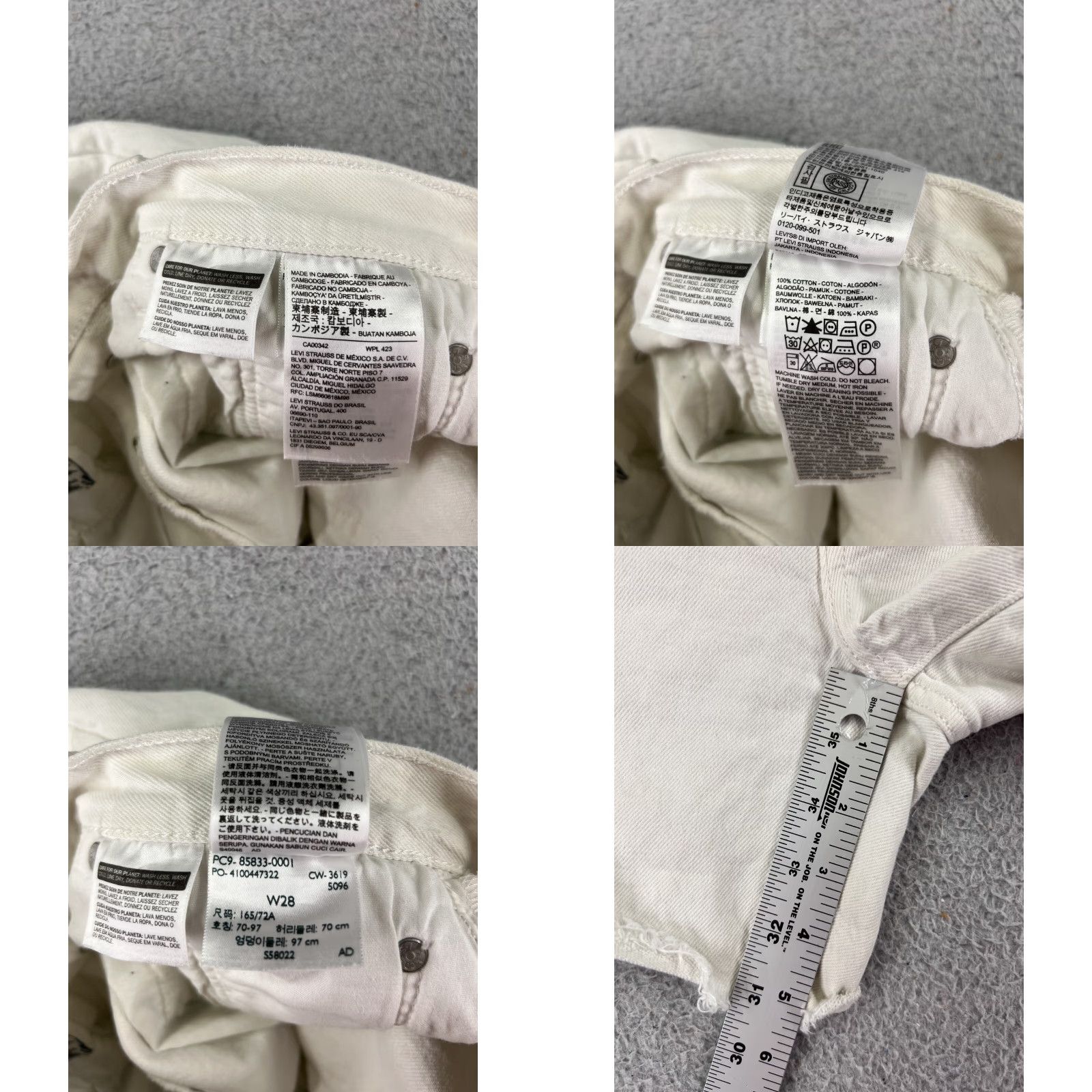 Levi's VINTAGE Levi's Shorts Womens 28 White Denim Cut-Off 501 Button Fly 5-Pocket Regular Rise 5in Inseam Beach Casual Womens Size 28" / US 6 / IT 42 - 8 Thumbnail