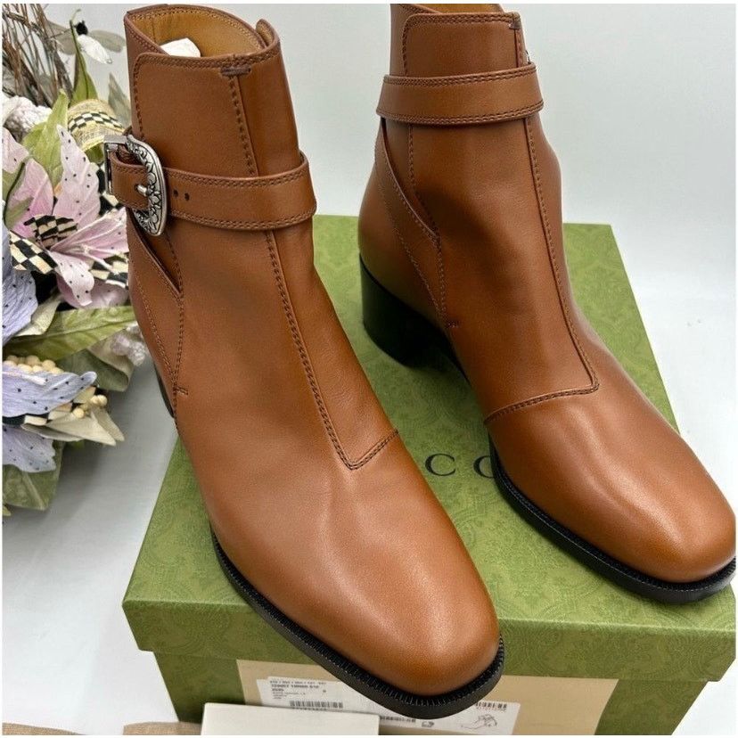 Gucci Men, Gucci, leather ankle boots size 9, made in Italy Size US 9.5 / EU 42-43 - 1 Thumbnail