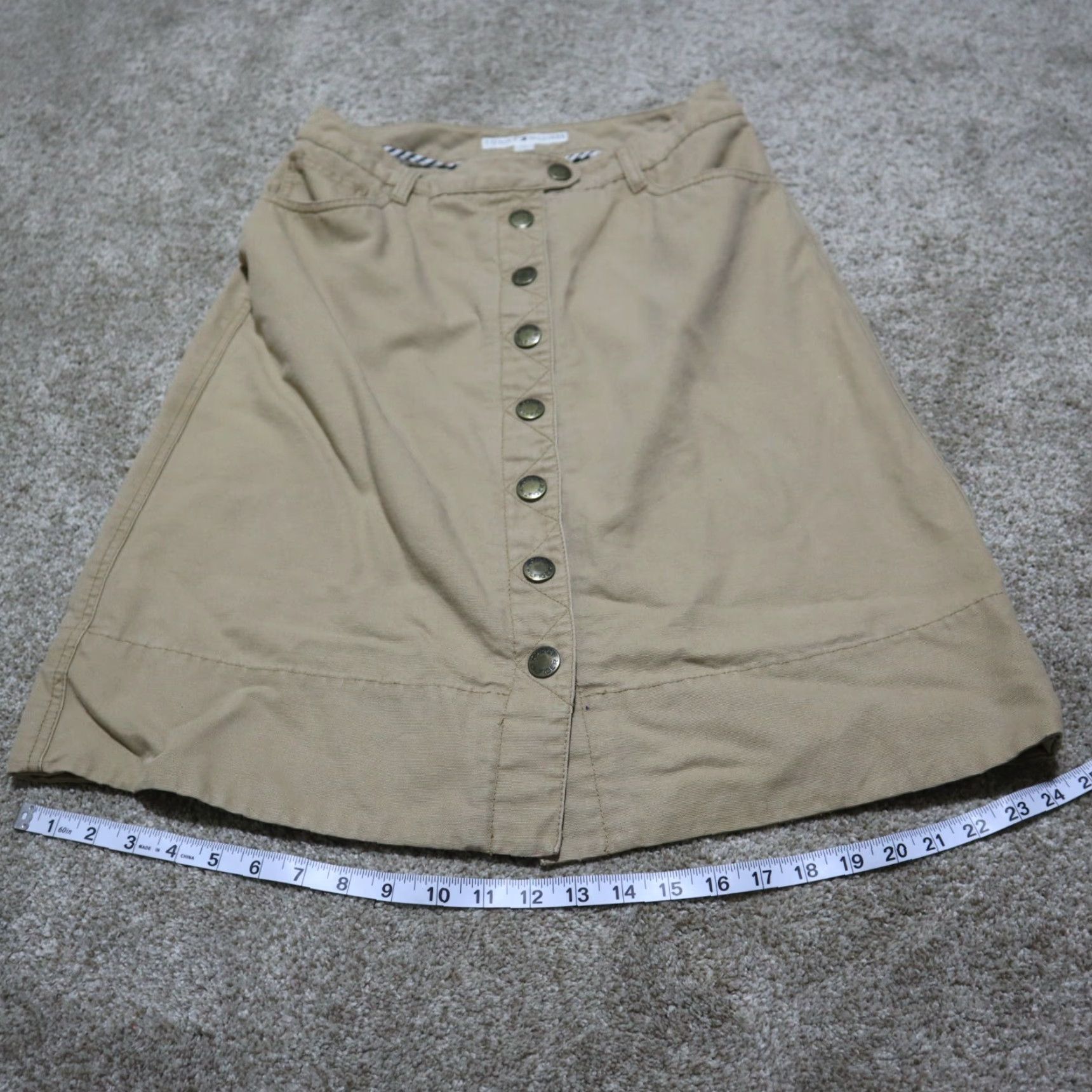 Tommy Hilfiger TOMMY HILFIGER Skirt Above Knee Beige Khaki Size 8 Womens Cotton Blend Casual Vintage No Size 30" / US 8 / IT 44 - 7 Thumbnail