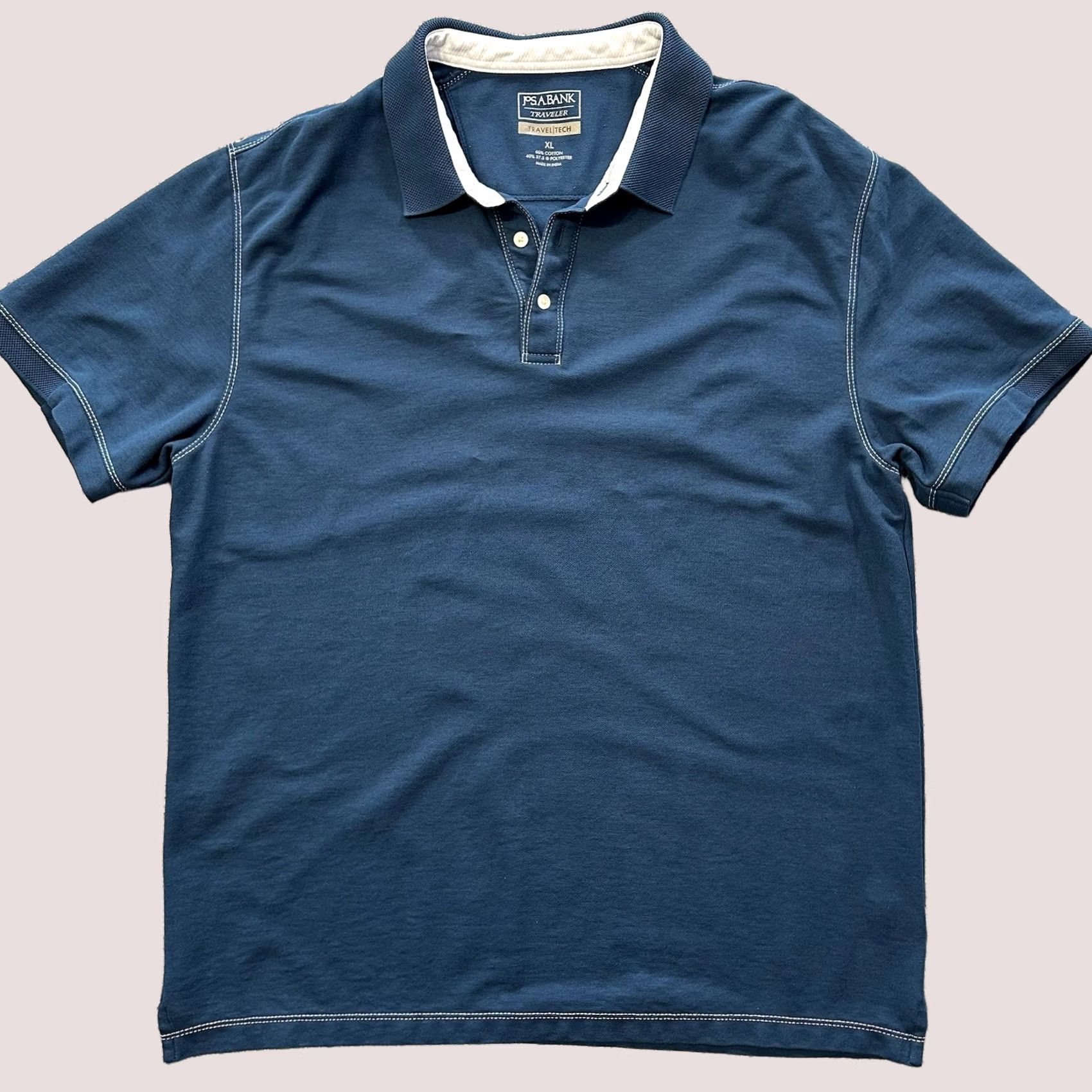 Jos. A. Bank Jos A. Bank Traveler Tech Polo Mens XL Blue Short Sleeve Shirt Size US XL / EU 56 / 4 - 1 Thumbnail