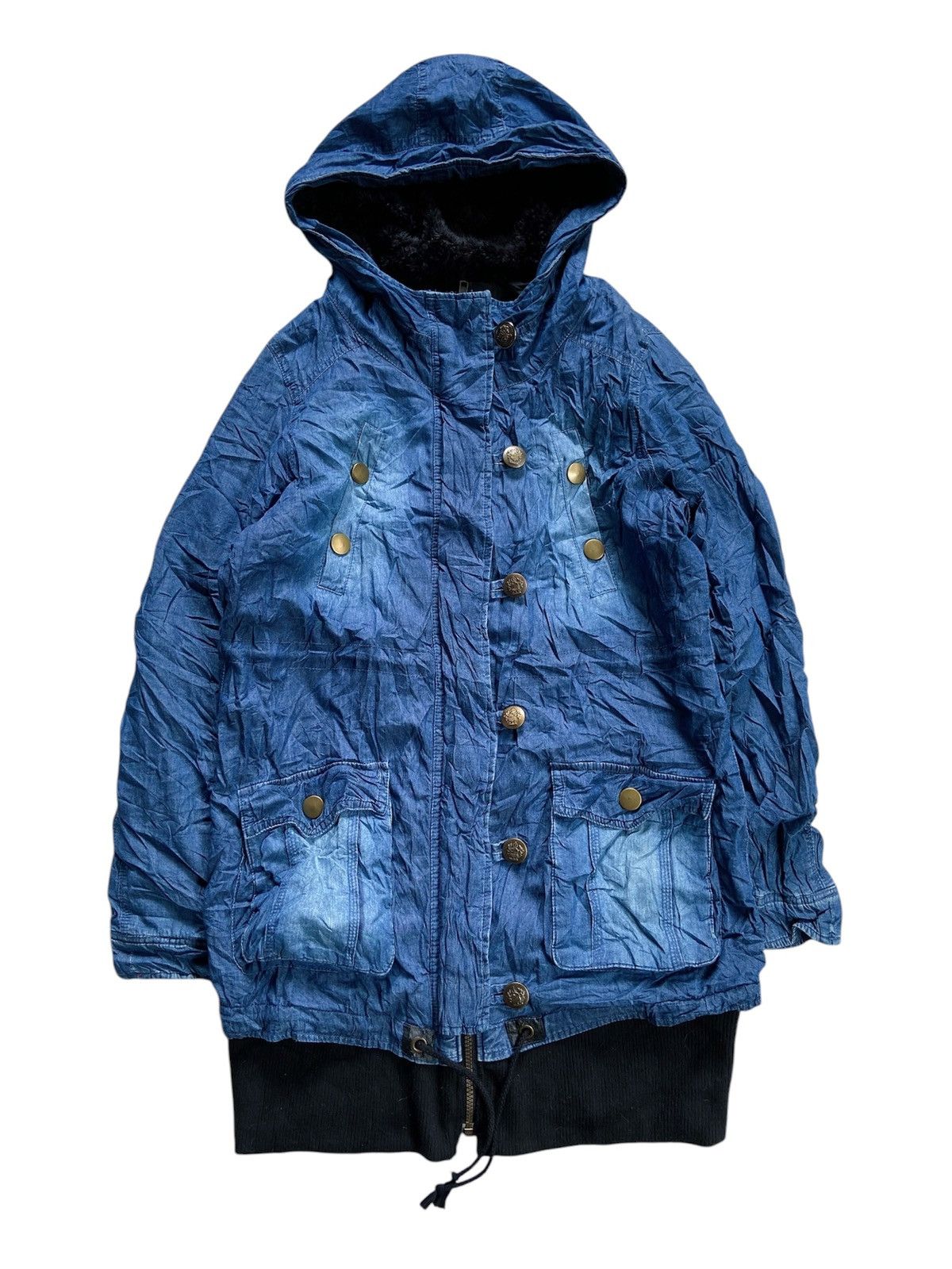 Japanese Brand SORRIDERE JAPANESE BLUE WASHED WINTER JACKET Size US L / EU 52-54 / 3 - 1 Thumbnail
