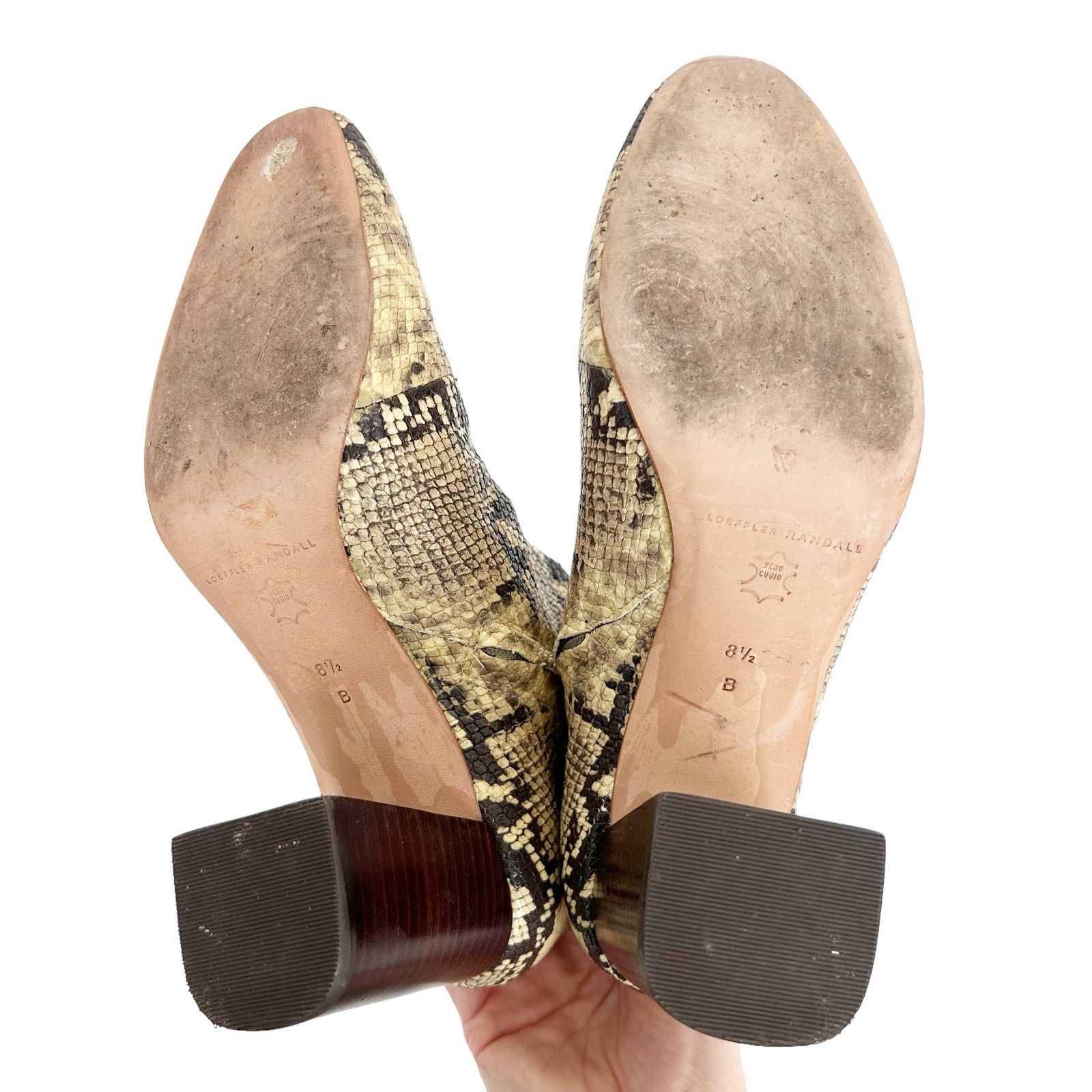 Loeffler Randall Loeffler Randall Tan Snakeskin Flare Block Heel Booties 8.5 Size US 8.5 / IT 38.5 - 6 Thumbnail