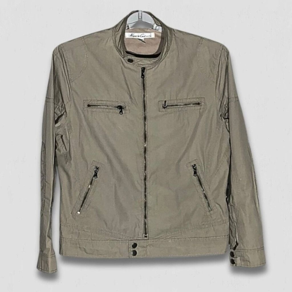Kenneth Cole Keneth Cole Bomber Jacket Zip Pockets Collar Beige sz M Size US M / EU 48-50 / 2 - 1 Thumbnail