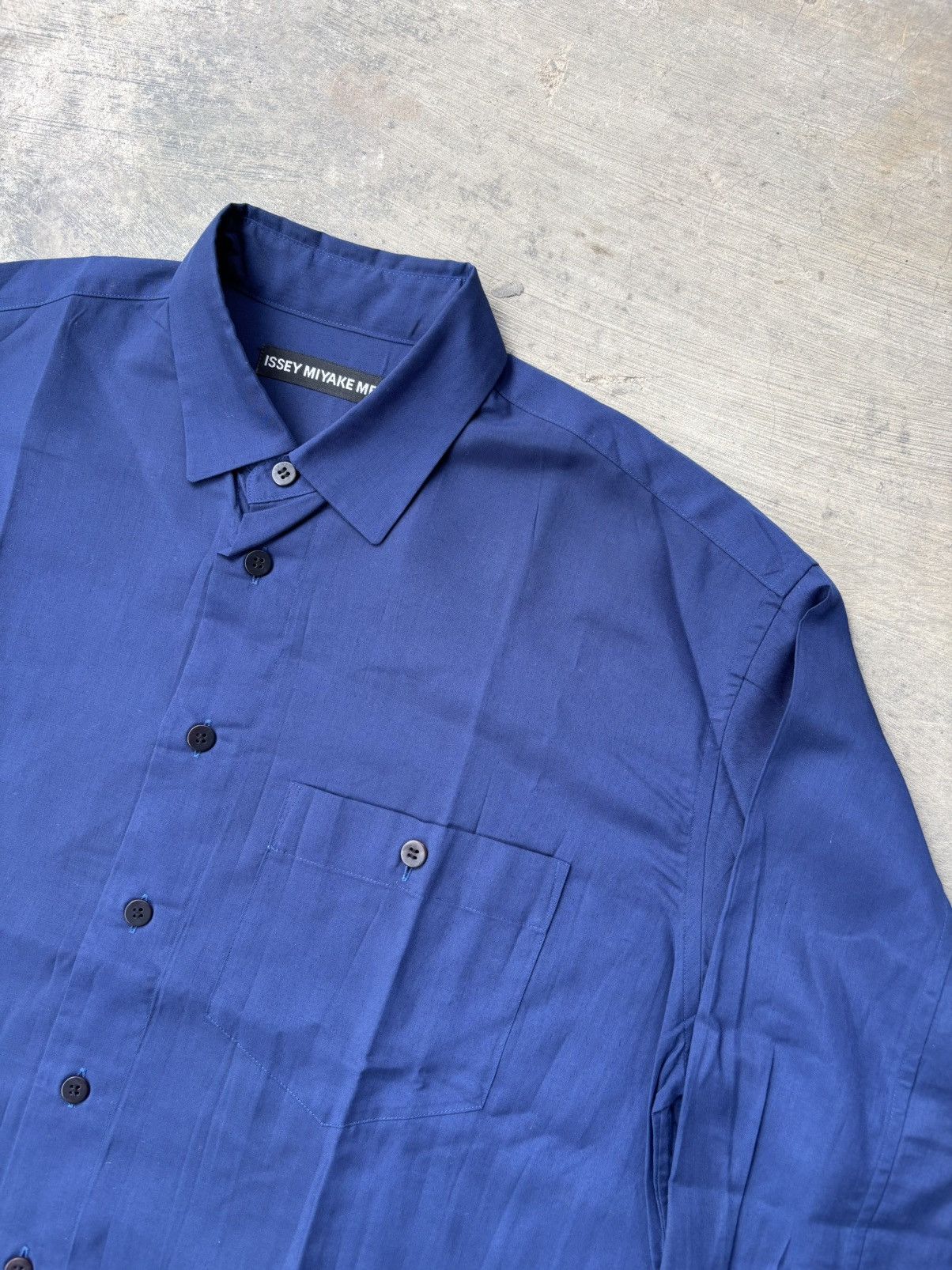 Issey Miyake Vintage 00’s Issey Miyake Men Button-Down Blue Shirt Size US L / EU 52-54 / 3 - 2 Thumbnail