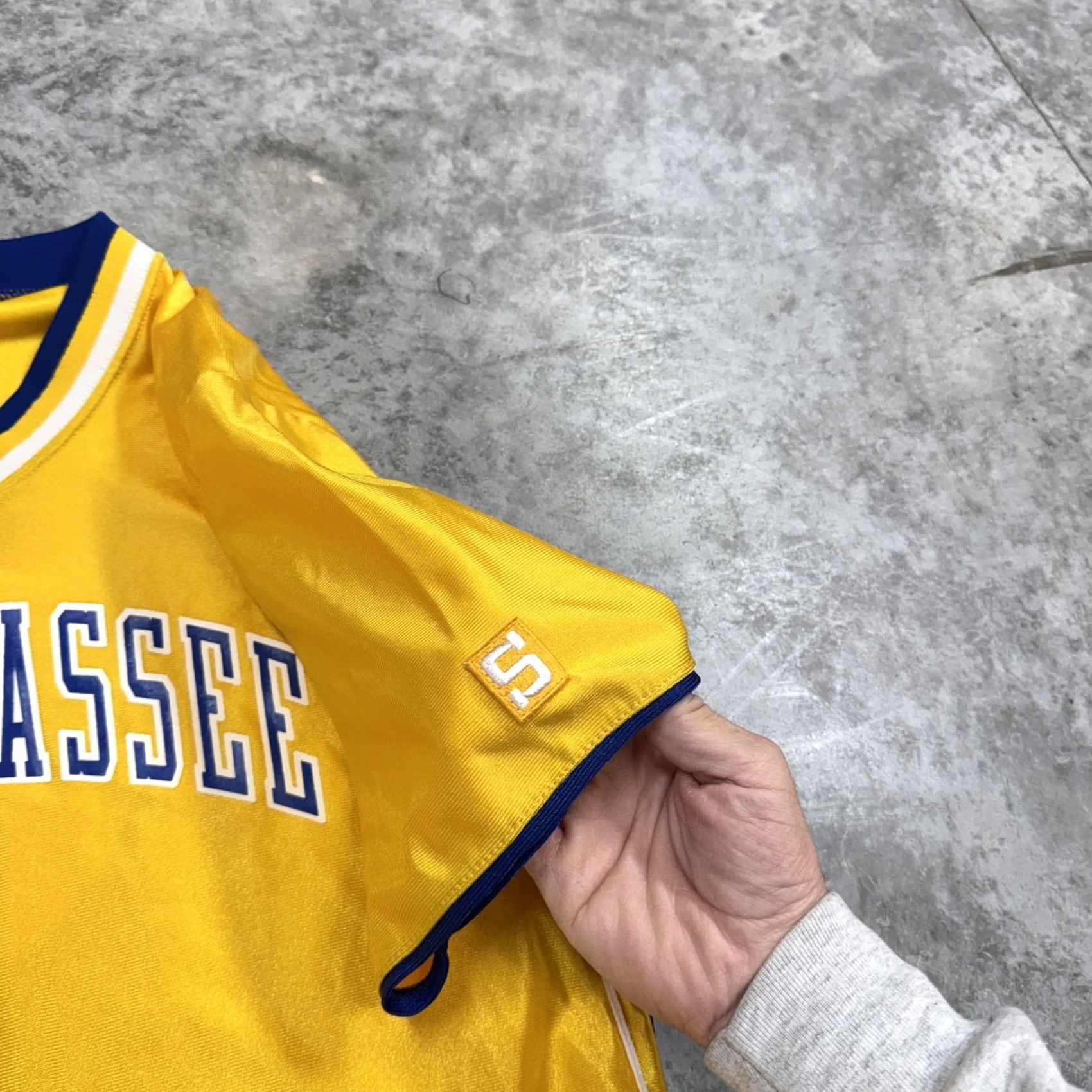 Vintage Tallahassee Shirt Womens L Yellow Blue Jersey V Neck Athletic Speedline Size L / US 10 / IT 46 - 3 Thumbnail