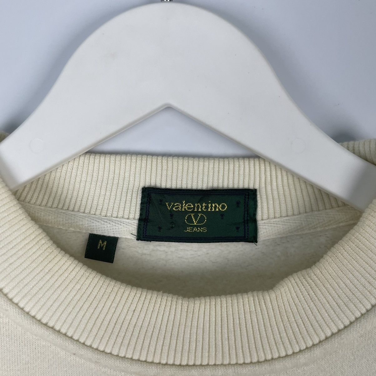 Designer × Vintage vintage Hoodie/ sweater Valentino jeans sweater - cream Size US M / EU 48-50 / 2 - 8 Thumbnail