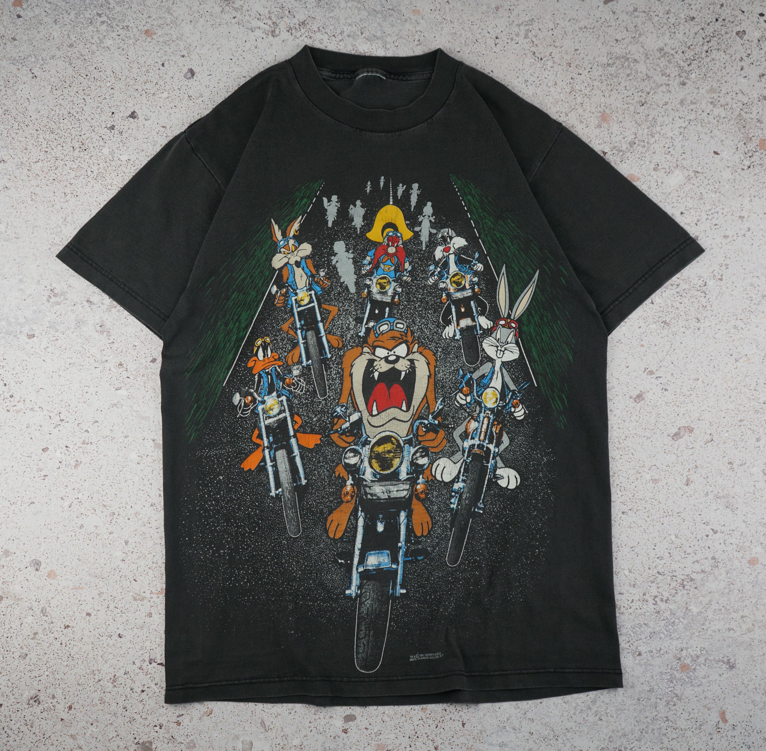 Vintage × Warner Bros Vintage Looney Tunes Motorcyclists T Shirt Size US S / EU 44-46 / 1 - 1 Thumbnail