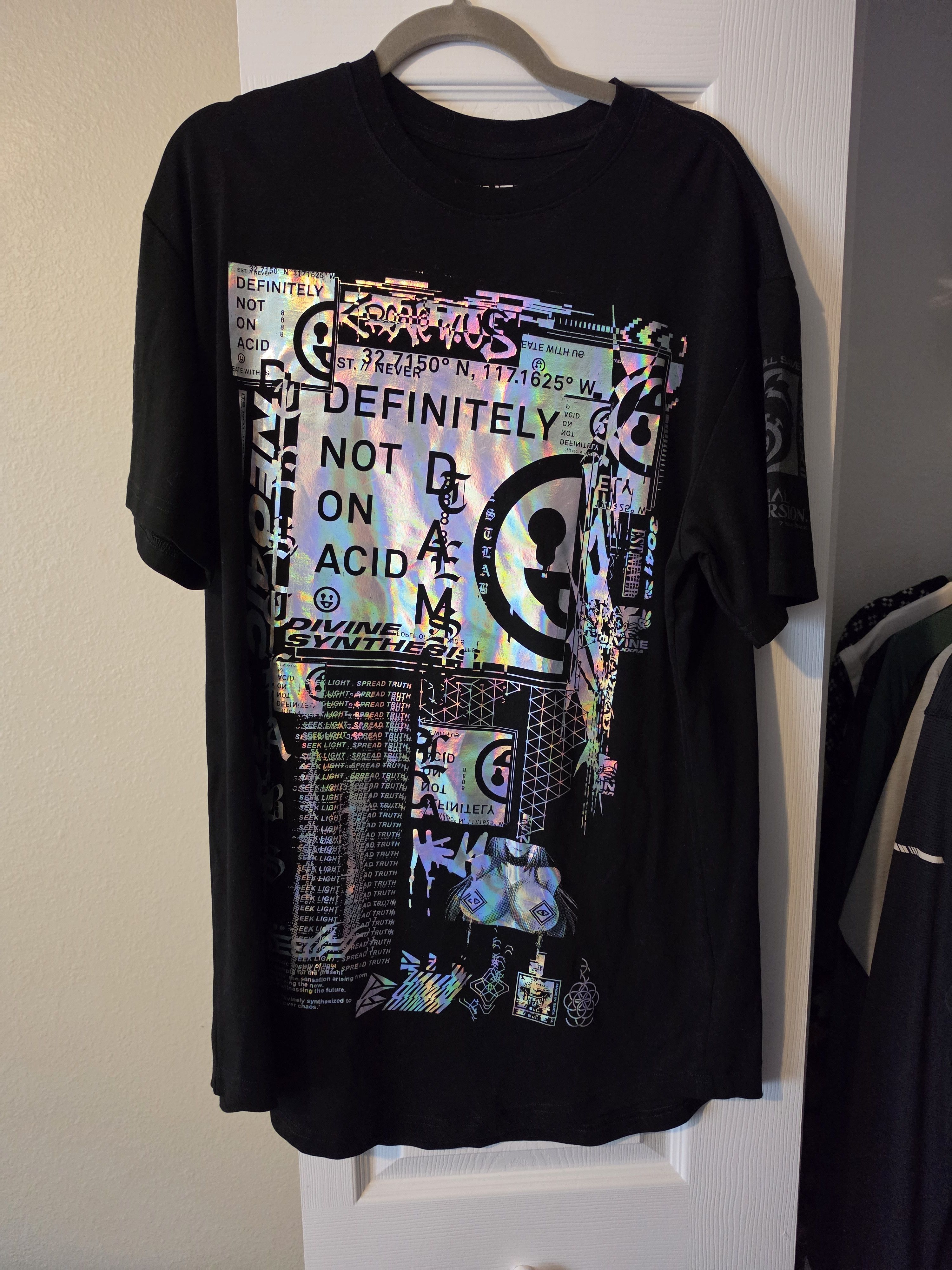 Other Neo4ic Iridescent Definitely Not On Acid T Shirt. Size US XL / EU 56 / 4 - 1 Thumbnail