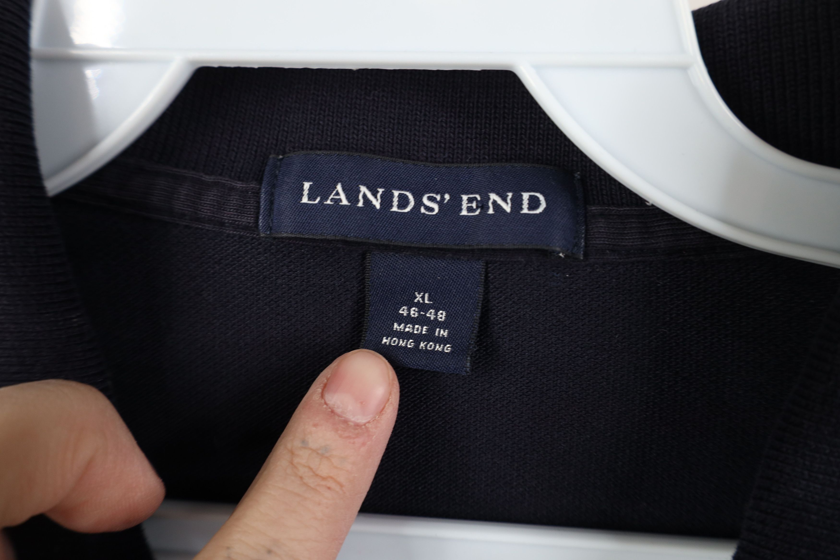 Lands' End Vintage 90s Lands End Cotton Knit Long Sleeve Rugby Polo Size US XL / EU 56 / 4 - 5 Thumbnail