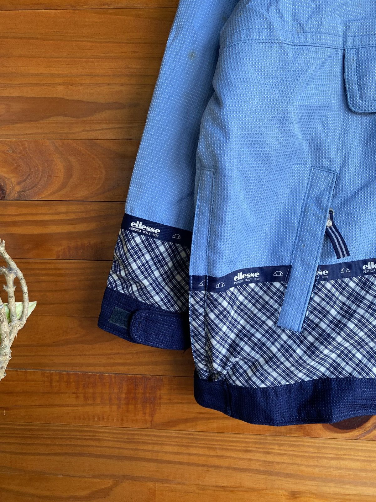 Ellesse × Goldwin Vintage Ellesse Half Zip Hooded Jacket Light Blue Plaid Size US M / EU 48-50 / 2 - 11 Thumbnail