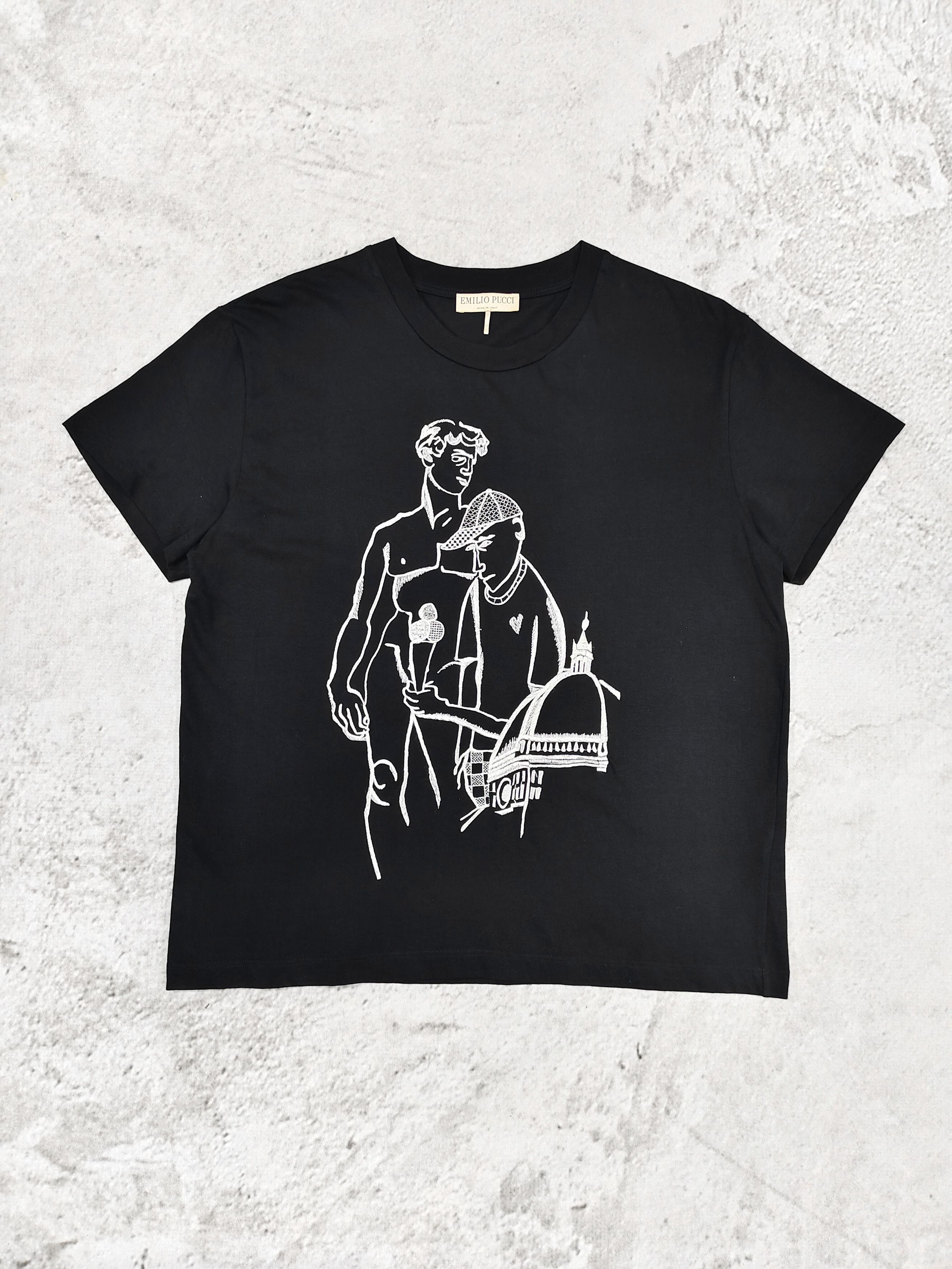 Emilio Pucci Emilio Pucci-Minimalist Artcore Classical Embroidered Tee Size M / US 6-8 / IT 42-44 - 1 Thumbnail