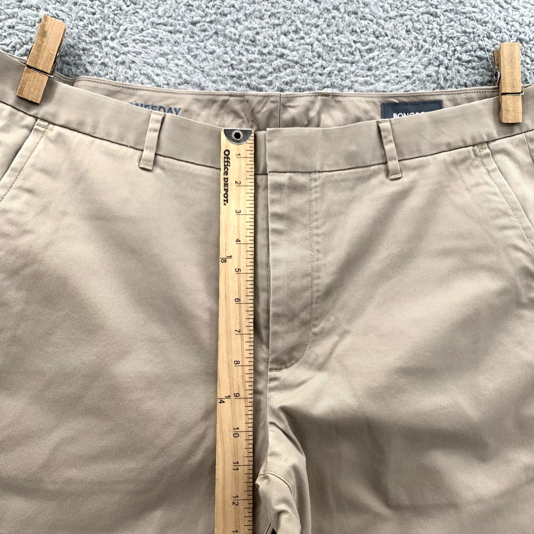 Bonobos Bonobos Chino Pants 38x33 Khaki - Bonobos Weekday Warrior / Chino / Regular / Beige / 90s Preppy Office Travel Business Casual Mens Size US 38 / EU 54 - 5 Thumbnail