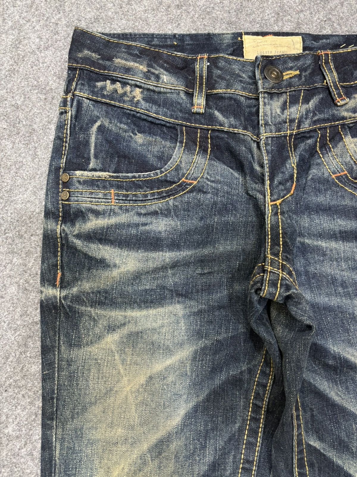 Seditionaries 💥Flare💥Lolita Mud Stone Wash Style Flare Spiky Denim F648 Size US 32 / EU 48 - 4 Thumbnail