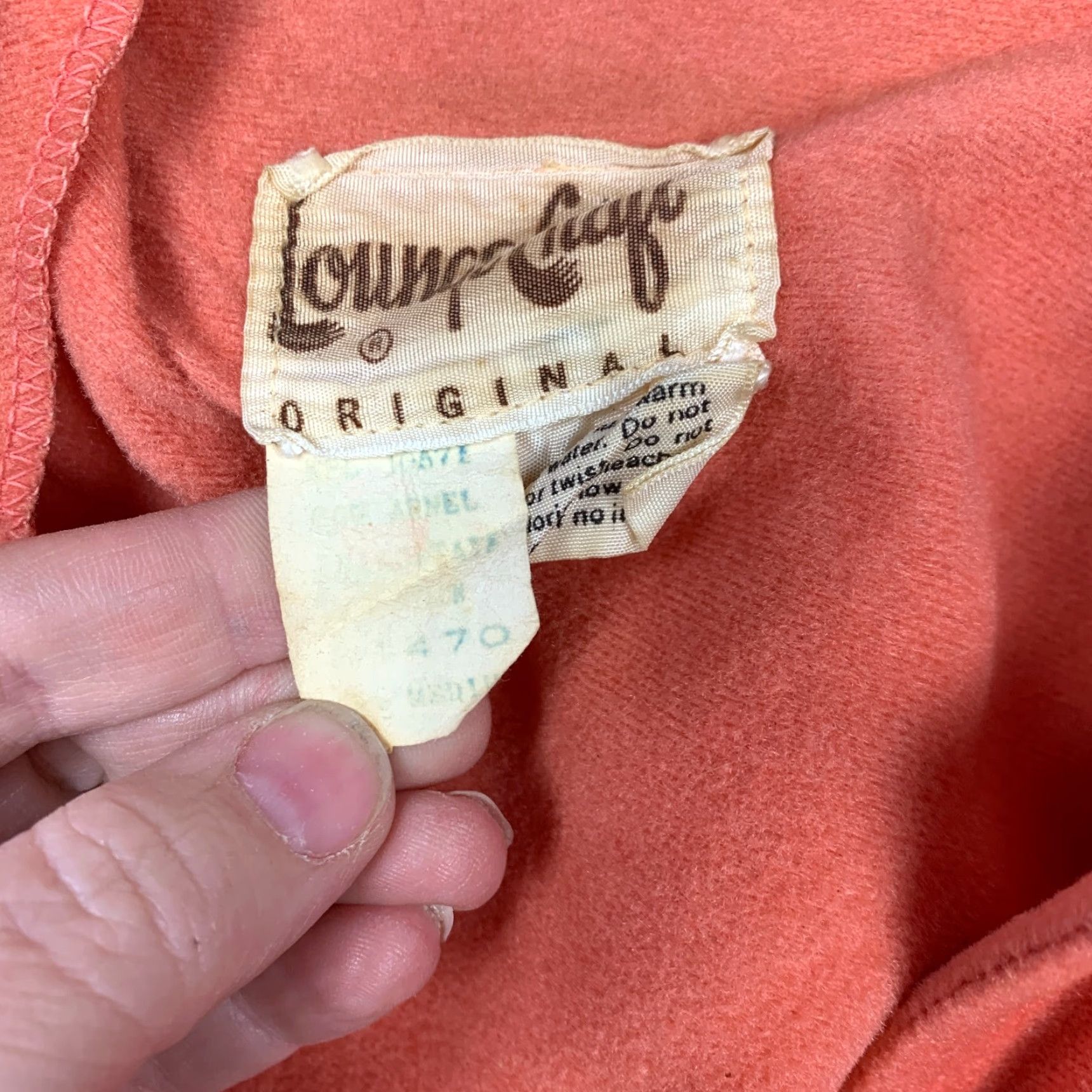 Velour VINTAGE Lounge Craft Shirt Empire Waist Velour Coral 1950s M Casual Womens/Mens Size M / US 6-8 / IT 42-44 - 8 Thumbnail
