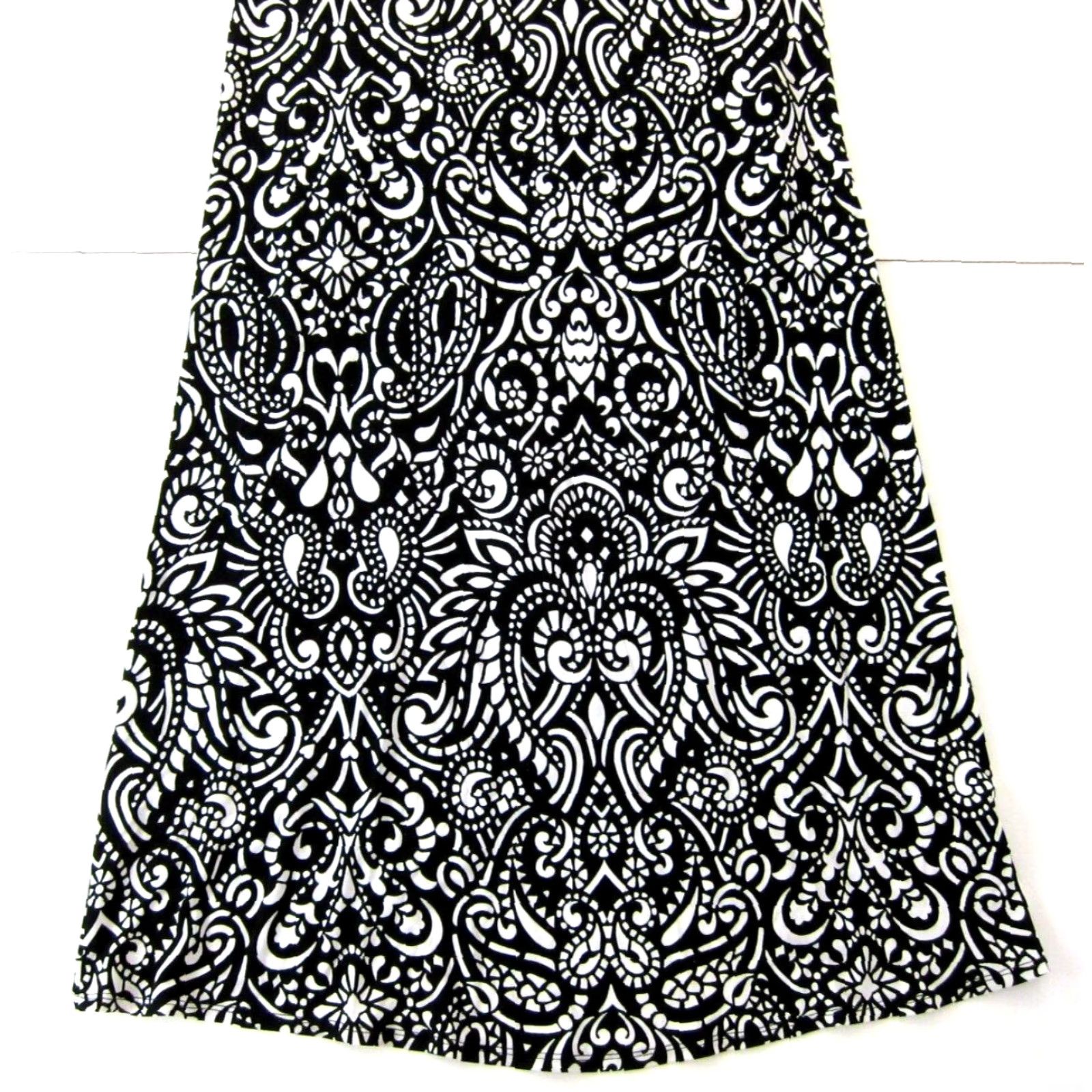 Cynthia Rowley Cynthia Rowley Black White Jersey Stretch Floral Long Maxi Wrap Dress XS Size XS / US 0-2 / IT 36-38 - 7 Thumbnail