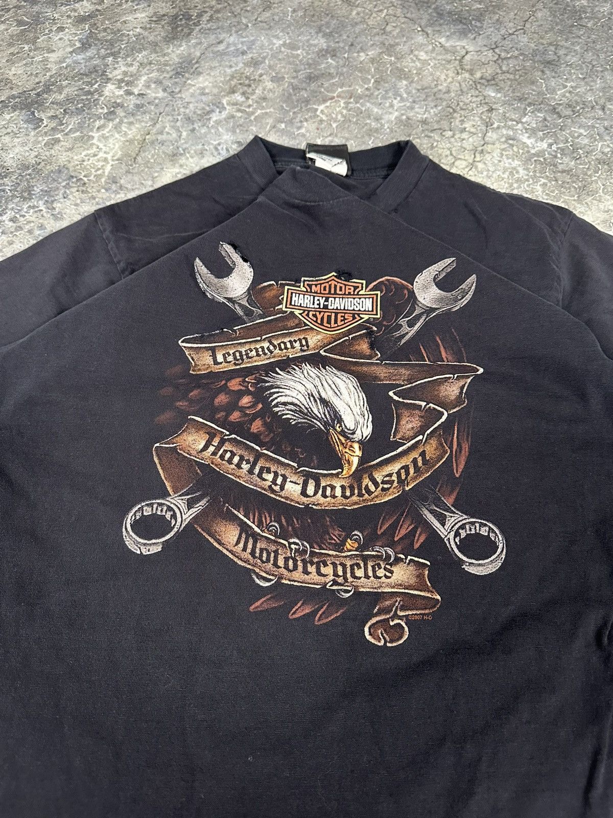 Harley Davidson × Vintage Vintage Thrashed Harley Tee Size US L / EU 52-54 / 3 - 2 Thumbnail