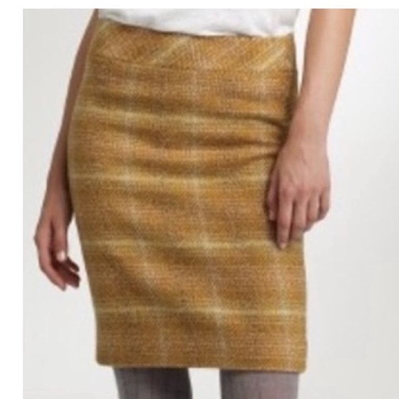 J.Crew J.Crew 'Sunnie Pencil Skirt' in Mustard Tweed size 6 Size 28" / US 6 / IT 42 - 1 Thumbnail