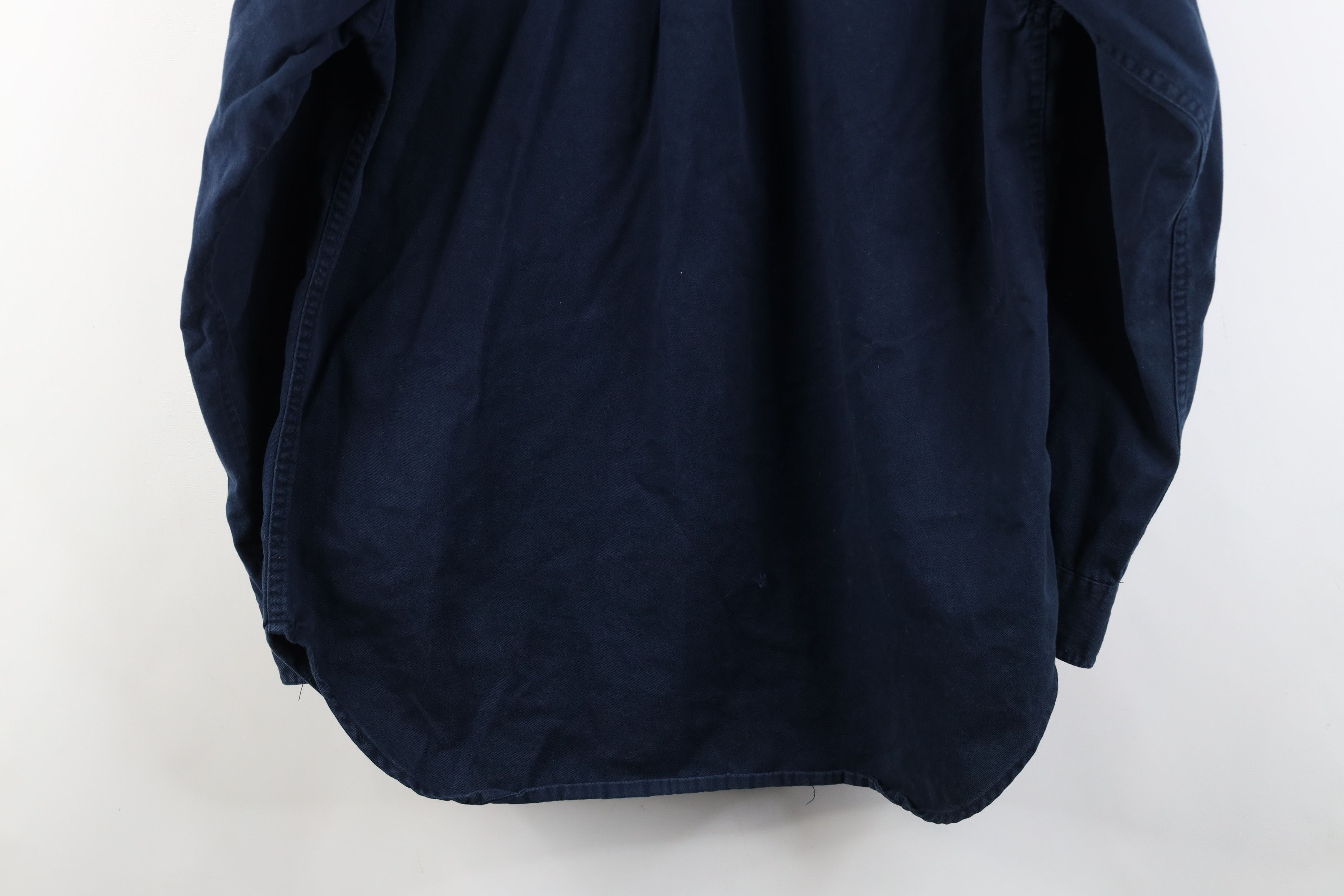 Vintage Vintage 90s Streetwear Band Collar Button Shirt Navy Blue Size US M / EU 48-50 / 2 - 13 Thumbnail
