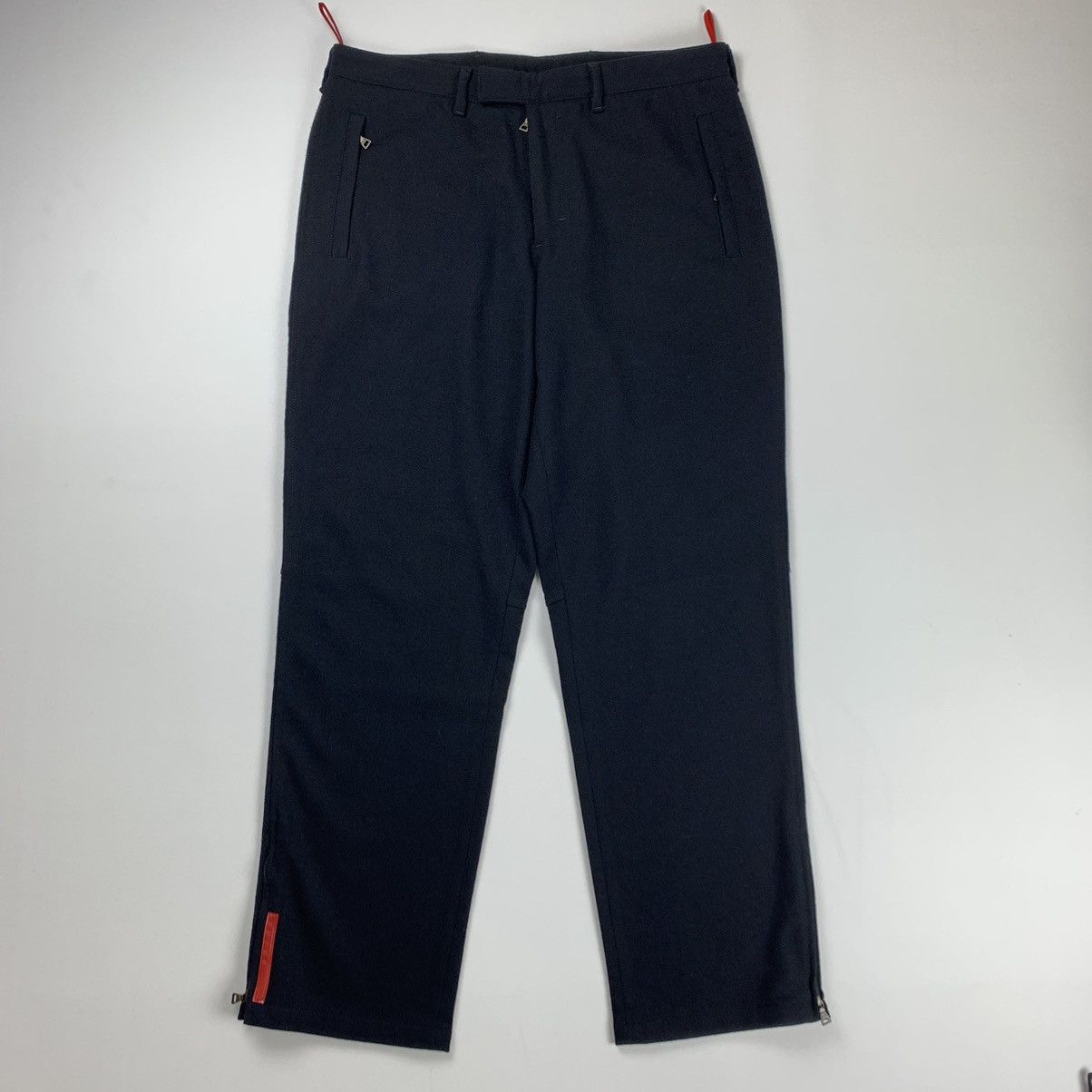 Prada Prada sport red tab wool flannel pants vintage Size US 34 / EU 50 - 1 Thumbnail